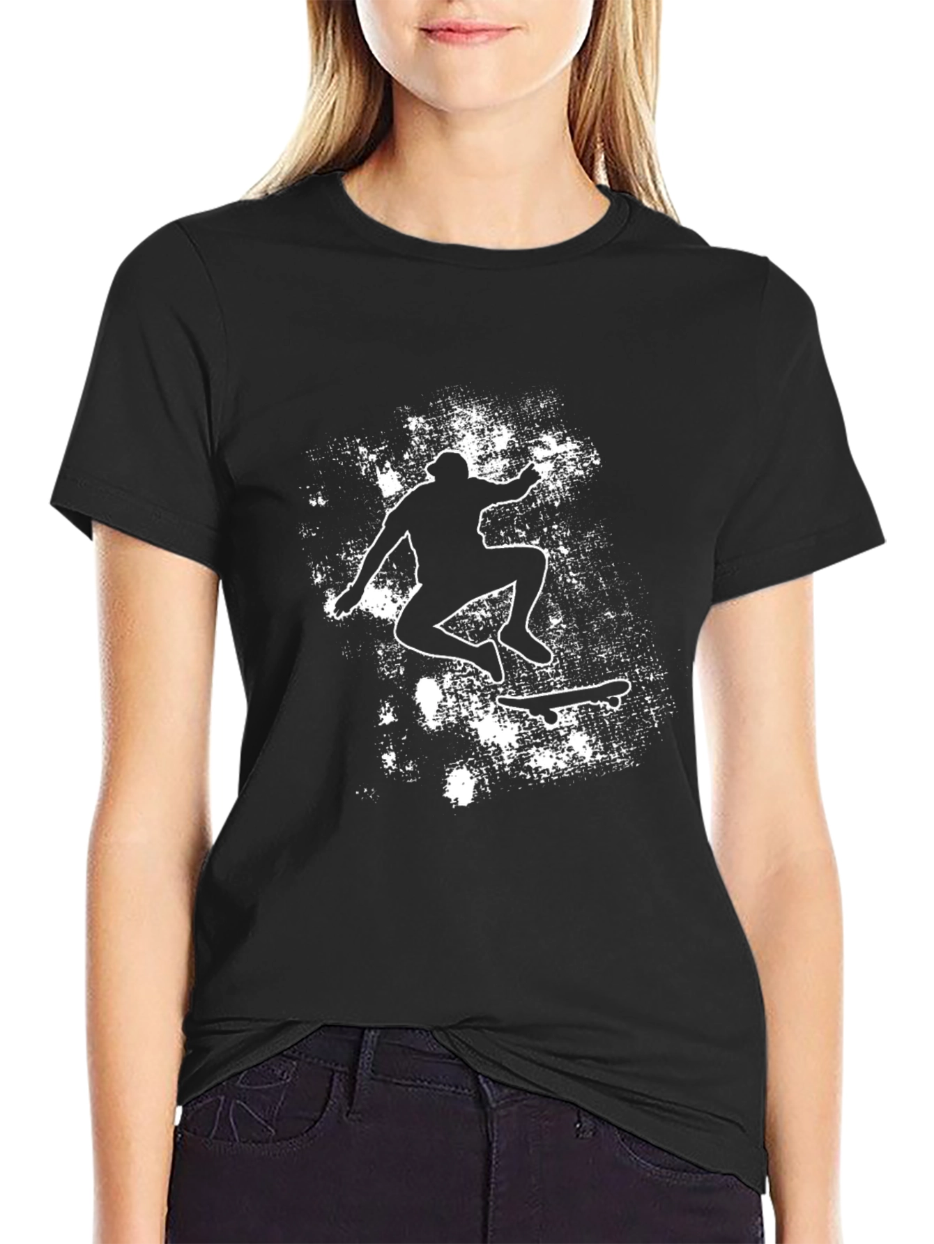 Skateboarding Graphic Black Tee
