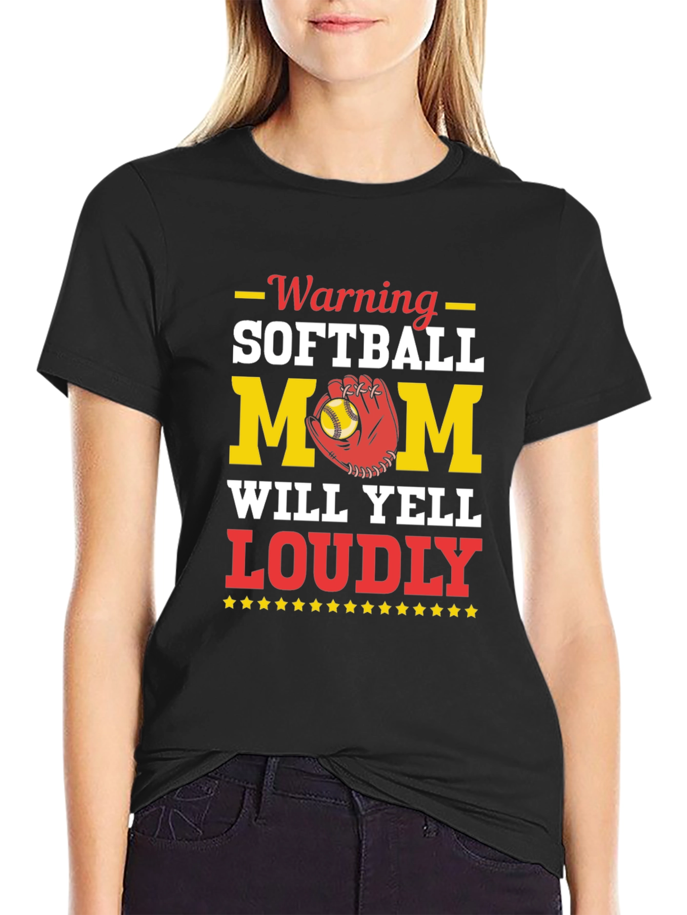 Warning Softball Mom Graphic Tee