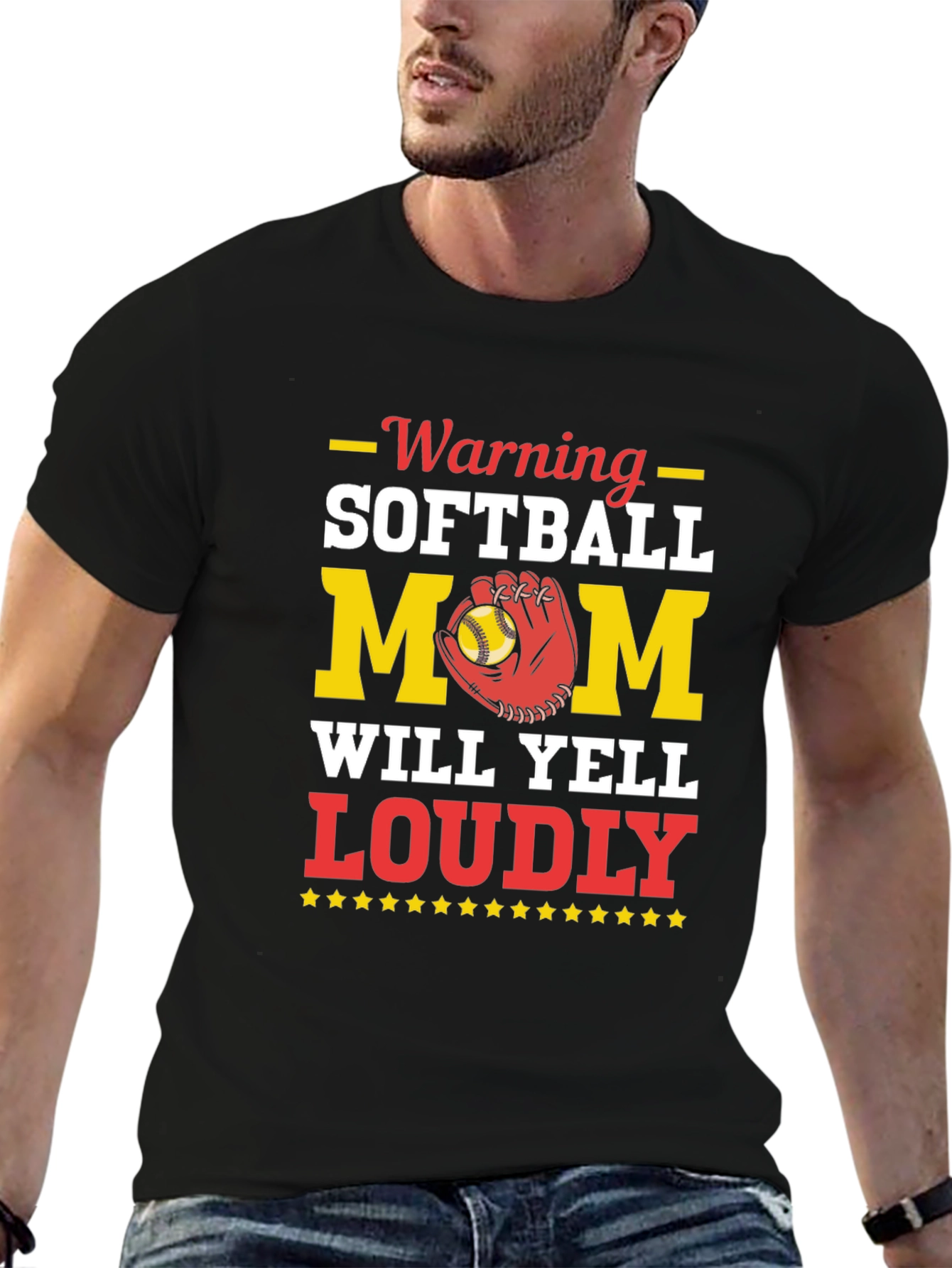 Warning Softball Mom Graphic Tee