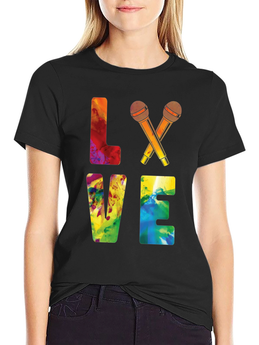 Colorful Love Microphone Graphic Tee