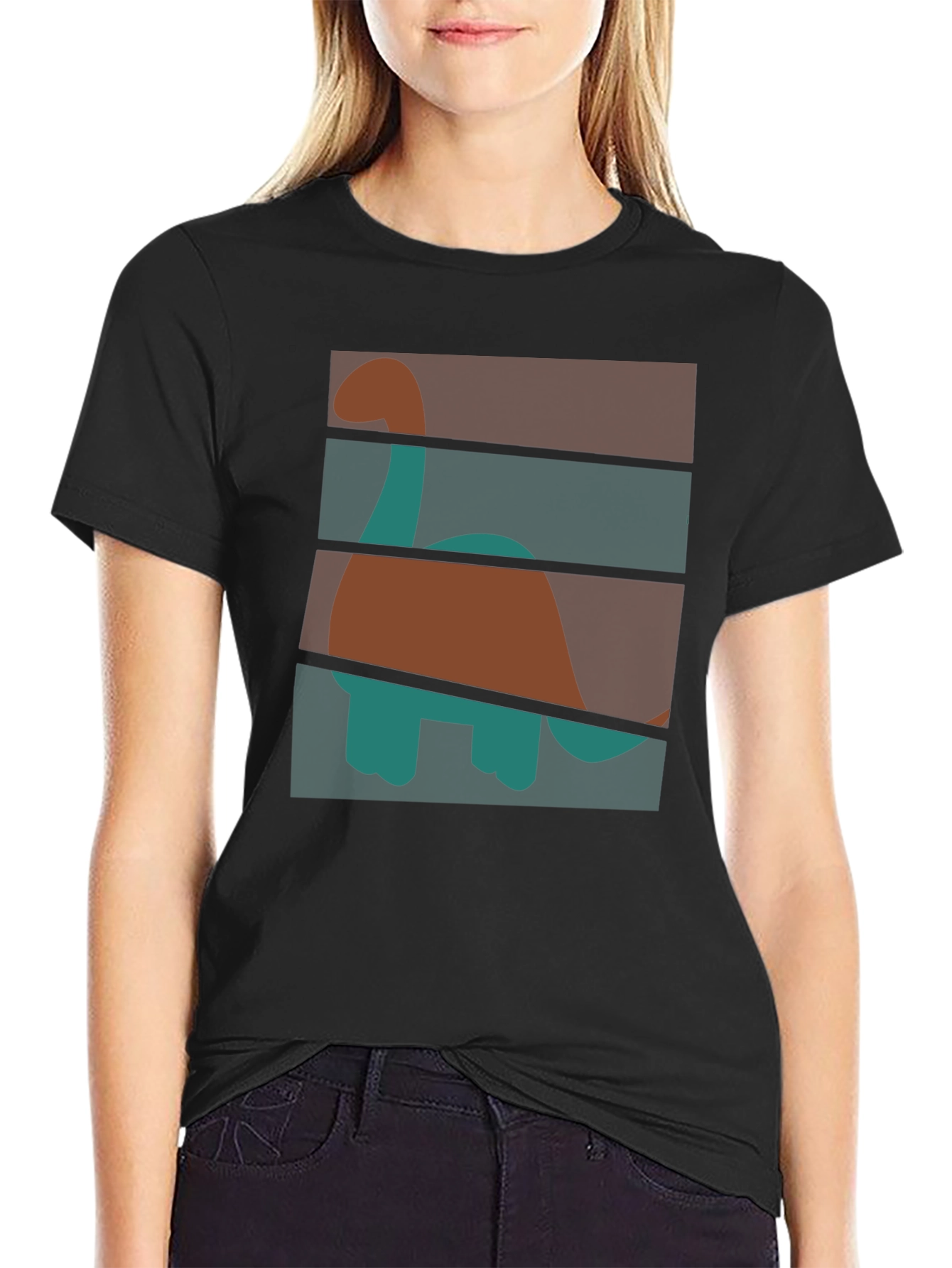 Retro Dinosaur Graphic T-Shirt - Stylish Crew Neck Tee