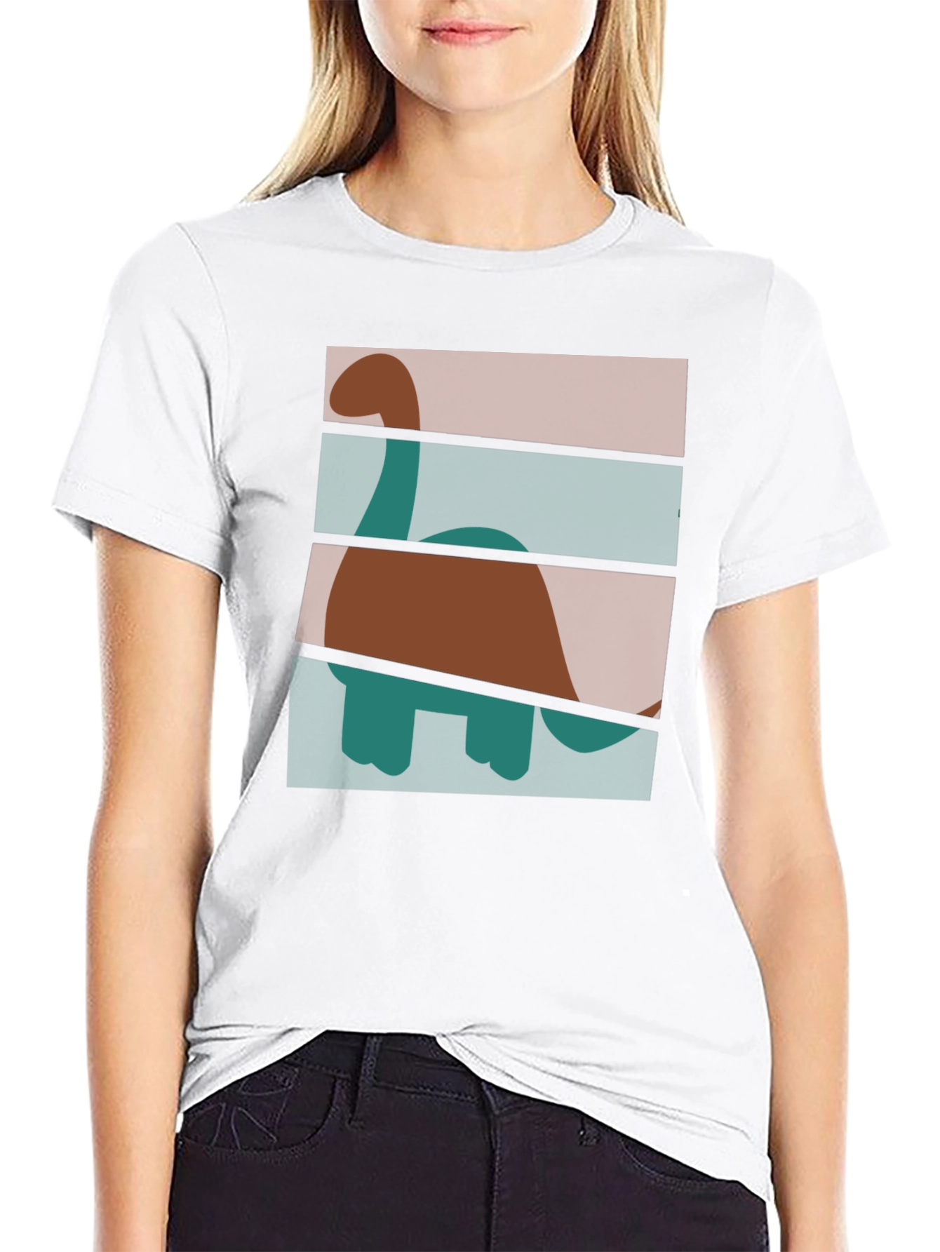 Retro Dinosaur Graphic T-Shirt - Stylish Crew Neck Tee