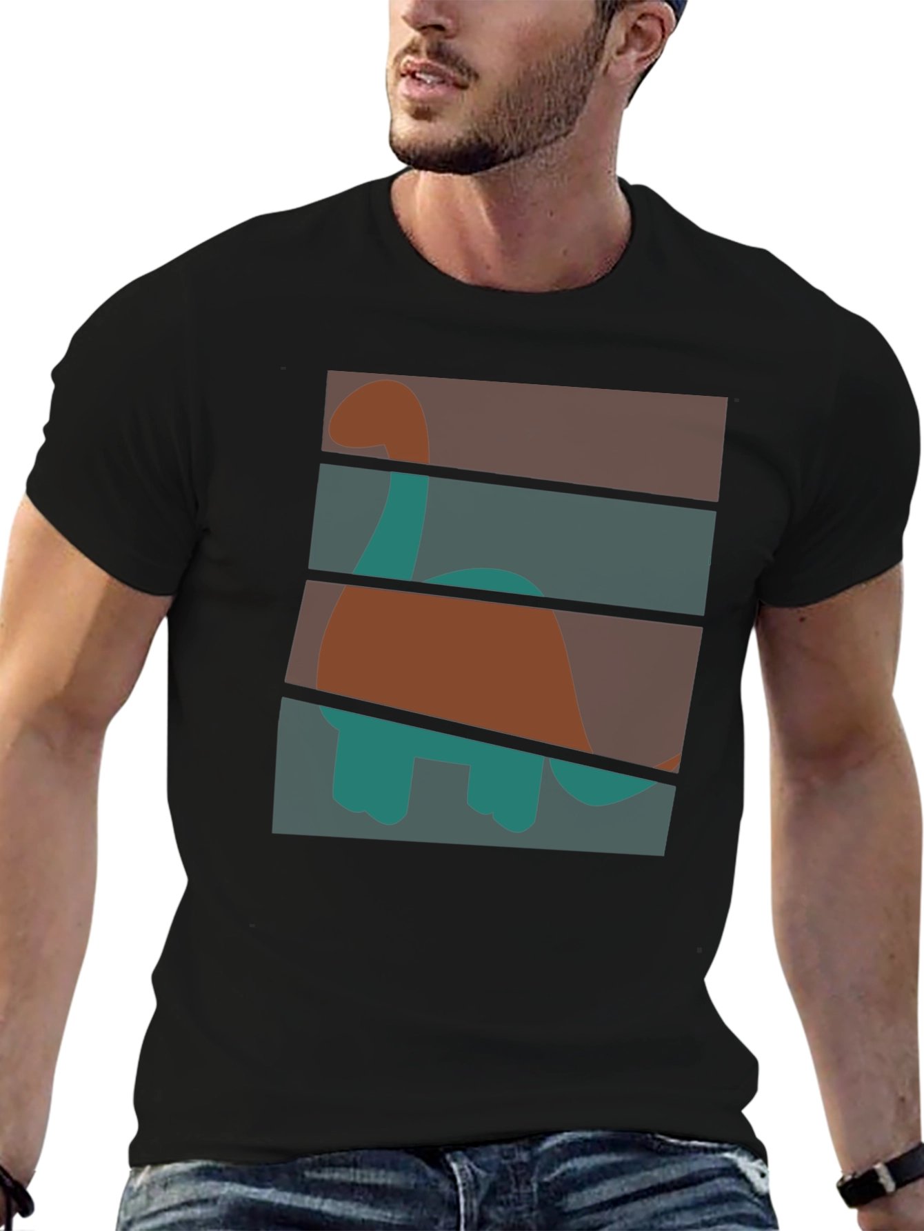 Retro Dinosaur Graphic T-Shirt - Stylish Crew Neck Tee
