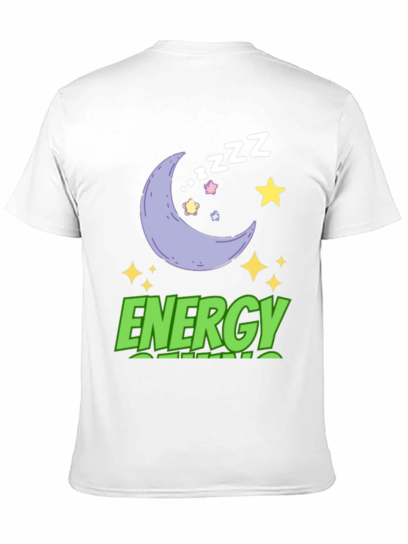 Energy Saving Mode T-Shirt - Moon & Stars Design