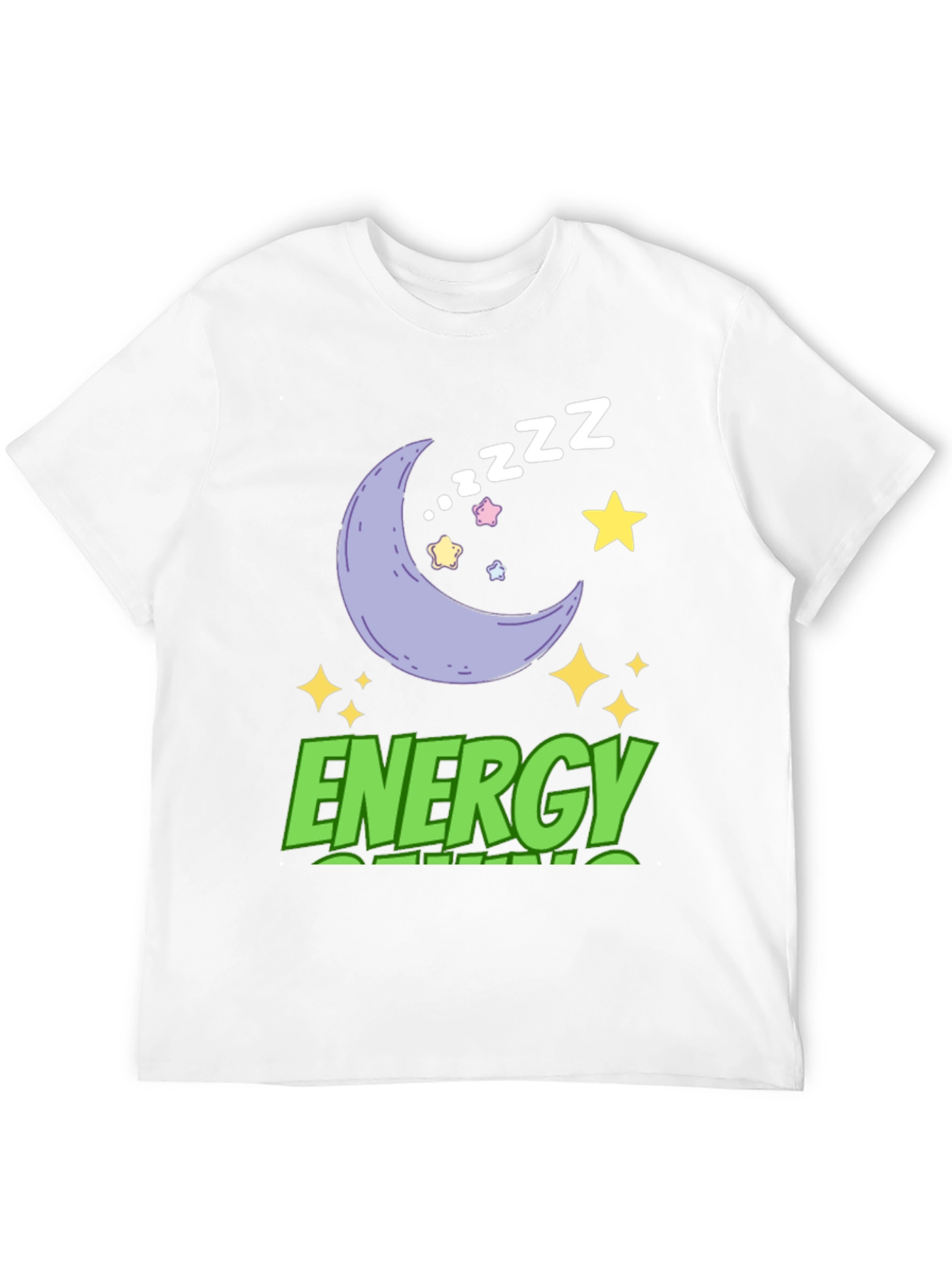Energy Saving Mode T-Shirt - Moon & Stars Design