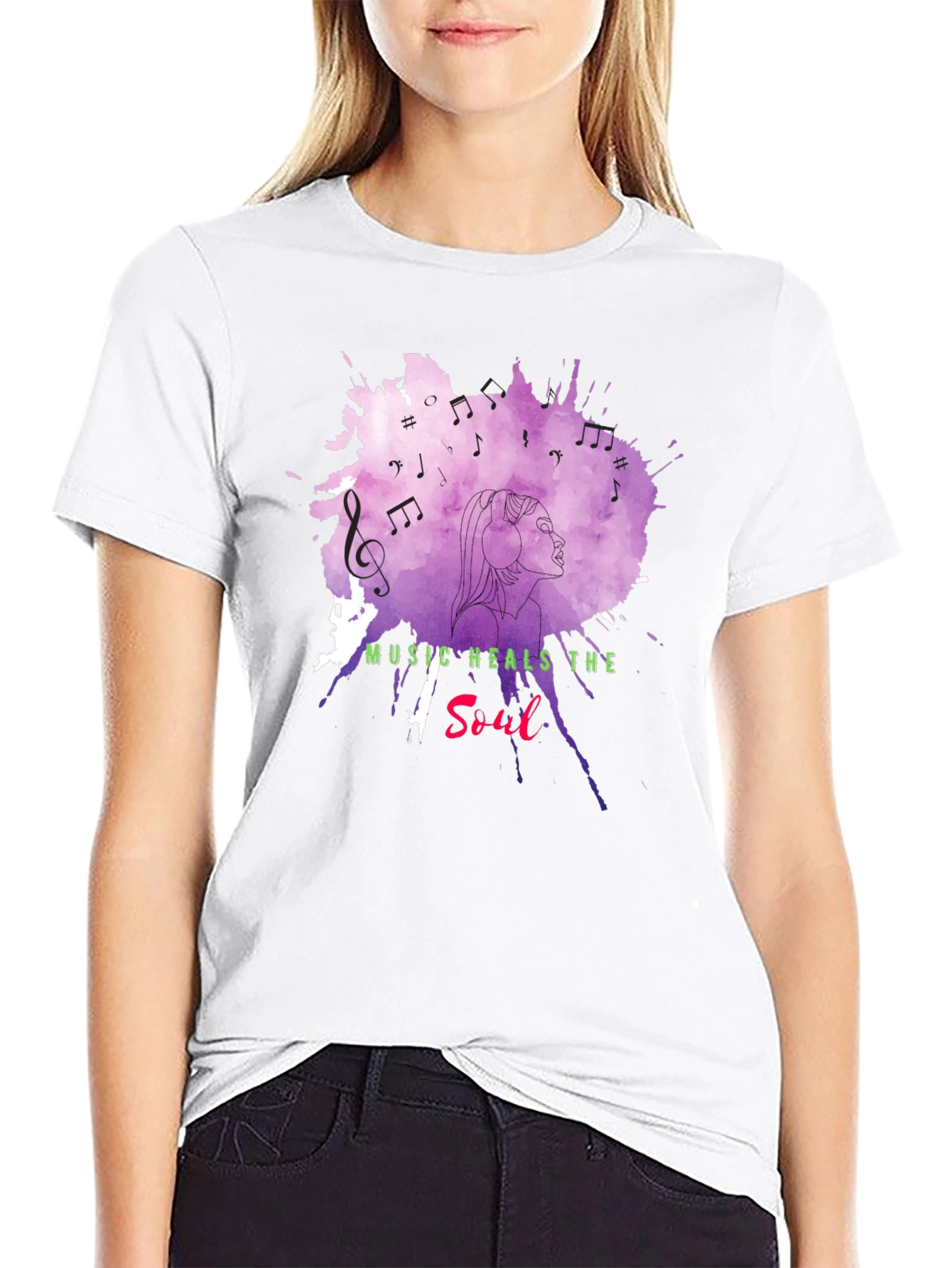 Music Heals Soul Graphic T-Shirt