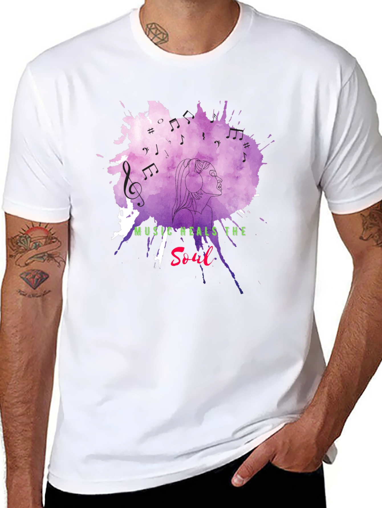 Music Heals Soul Graphic T-Shirt