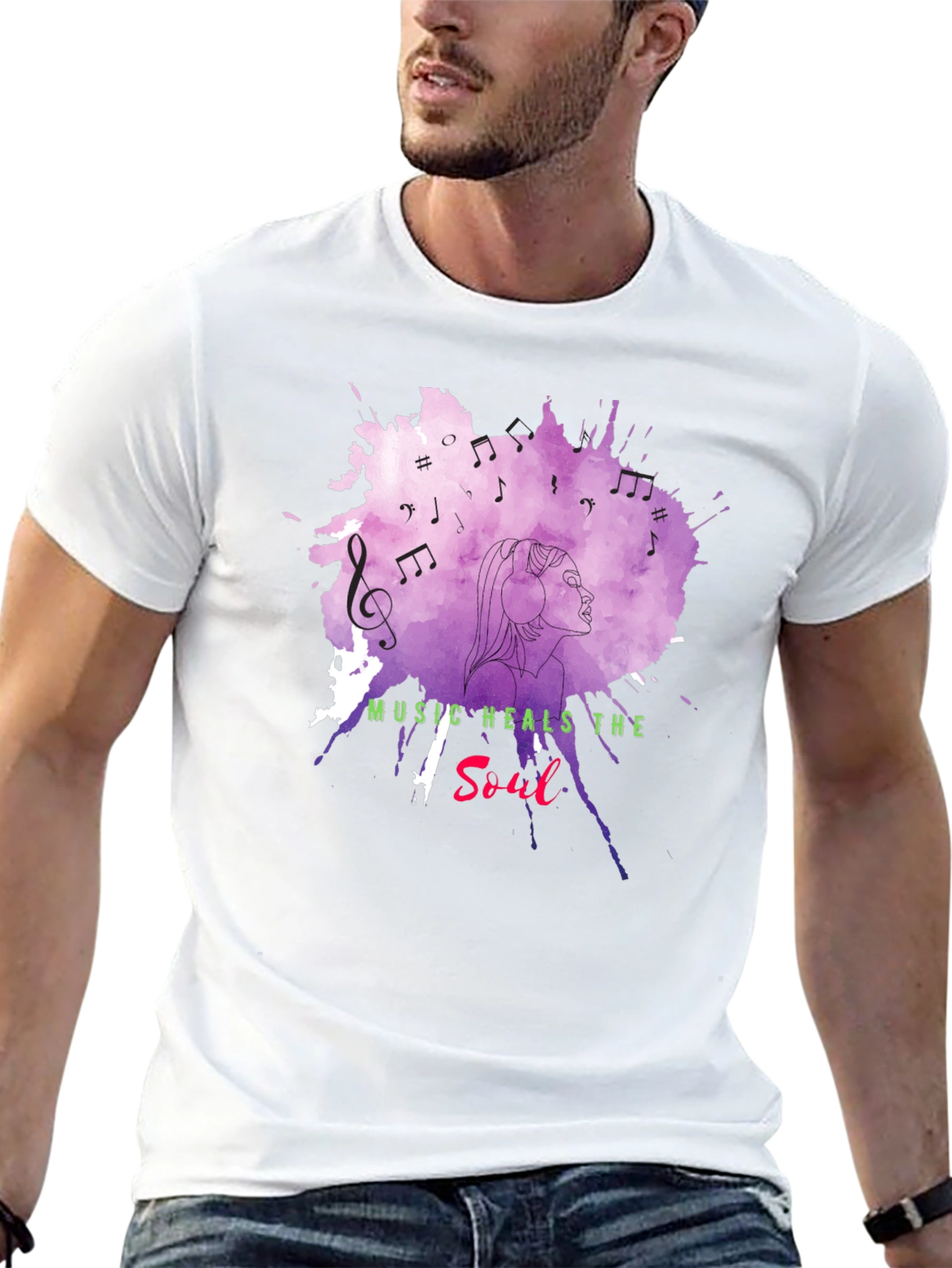 Music Heals Soul Graphic T-Shirt