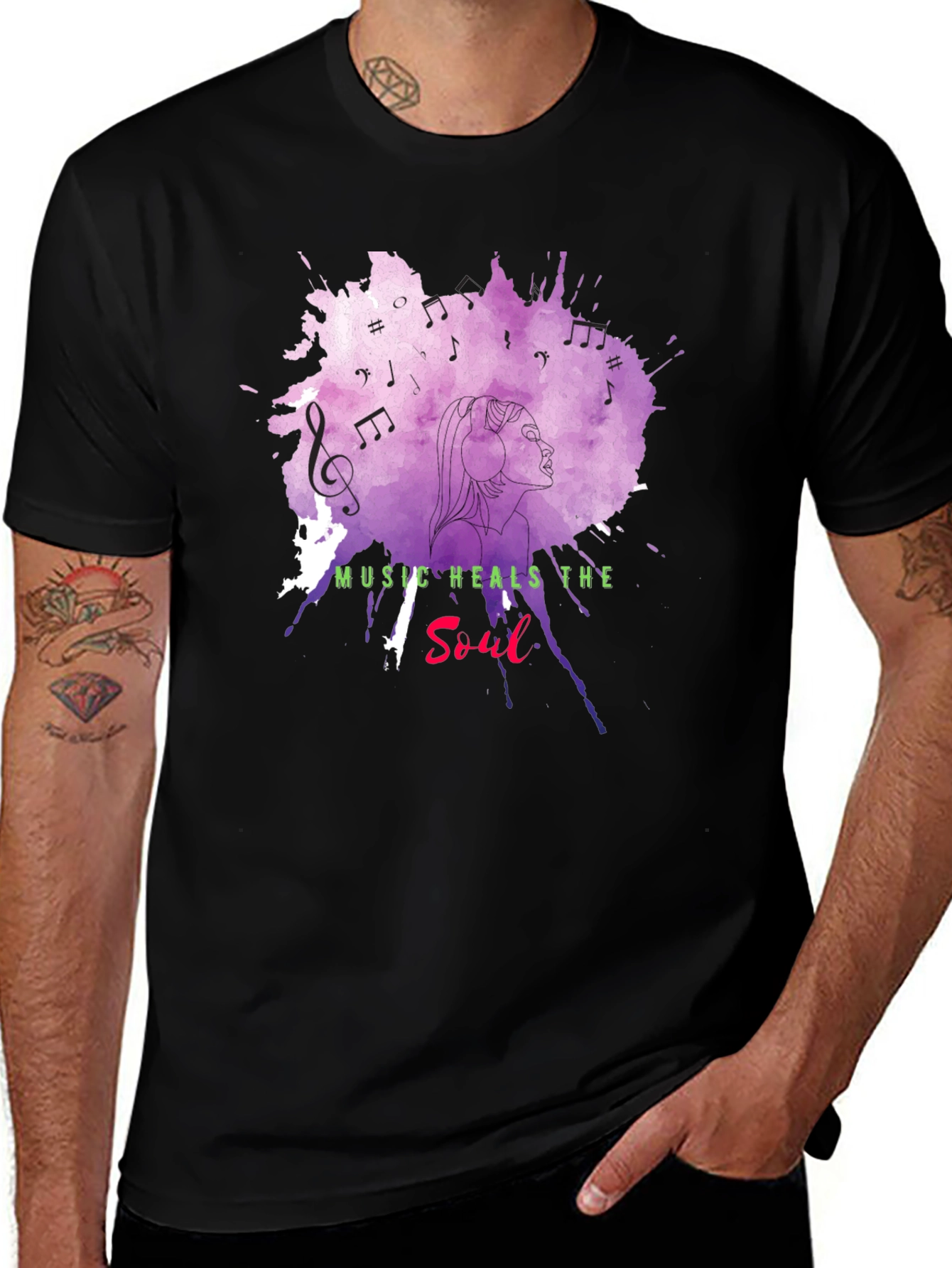 Music Heals Soul Graphic T-Shirt