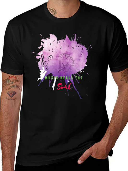 Music Heals Soul Graphic T-Shirt