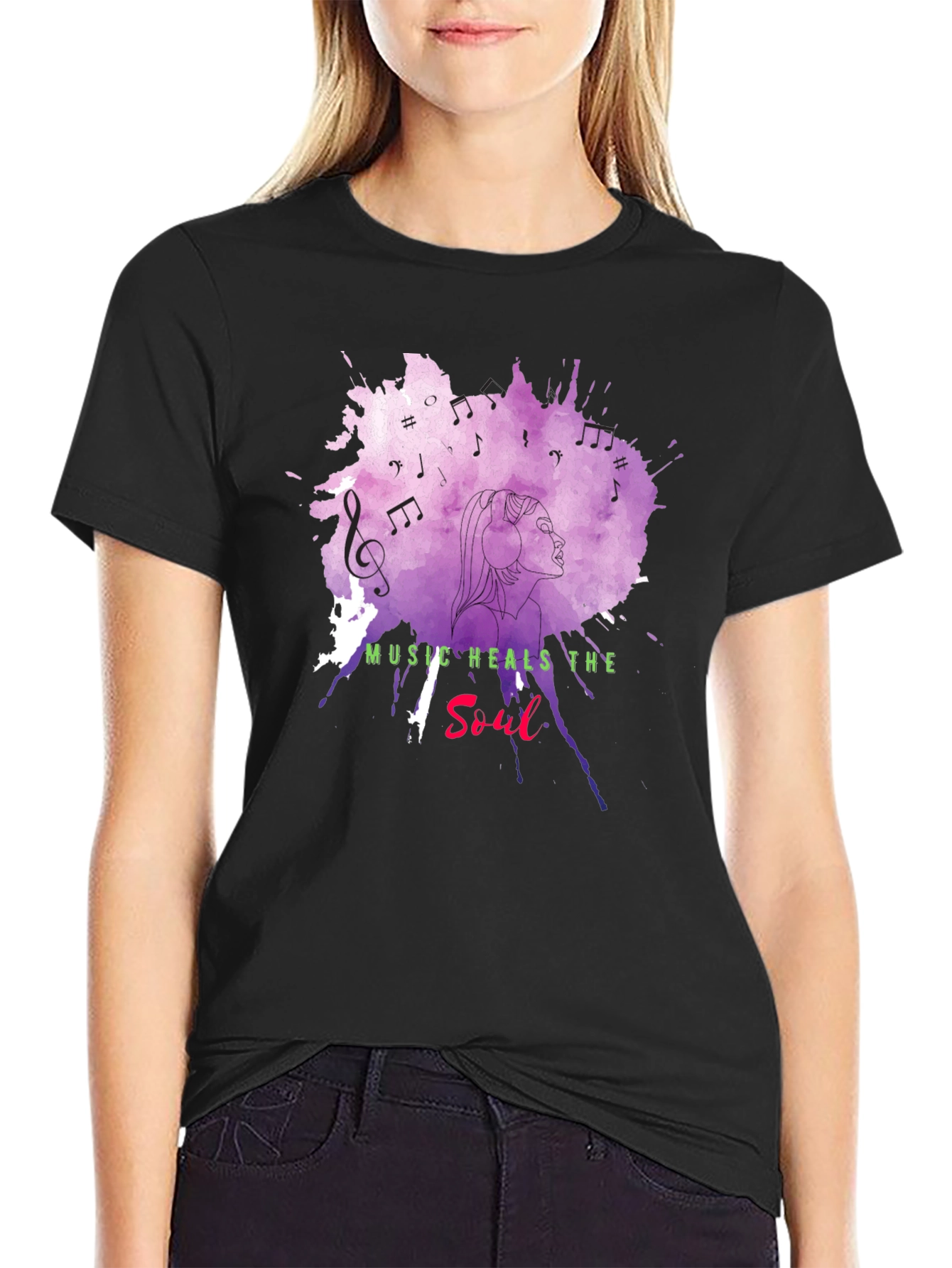 Music Heals Soul Graphic T-Shirt