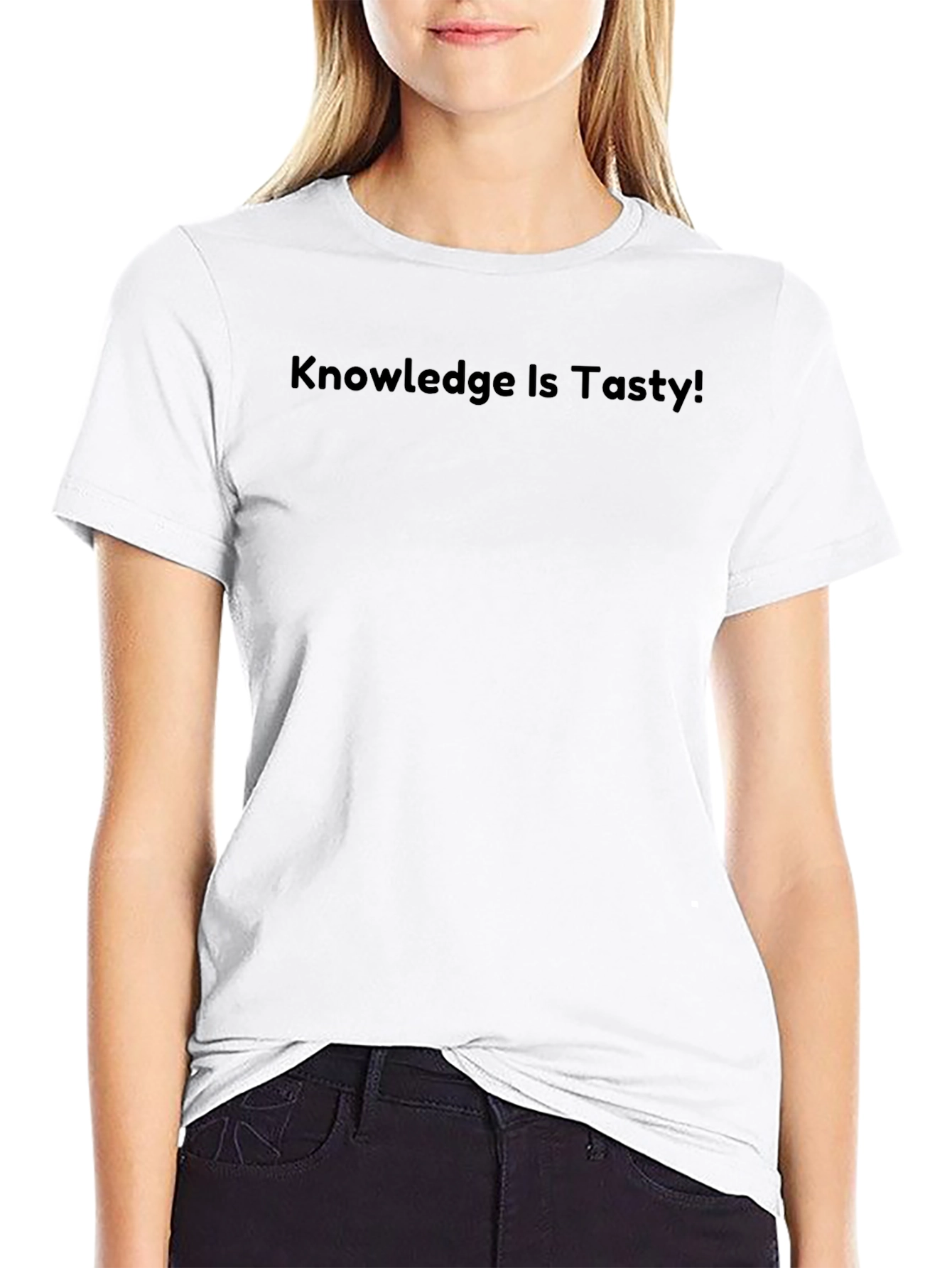 Knowledge Is Tasty! Black Graphic T-Shirt