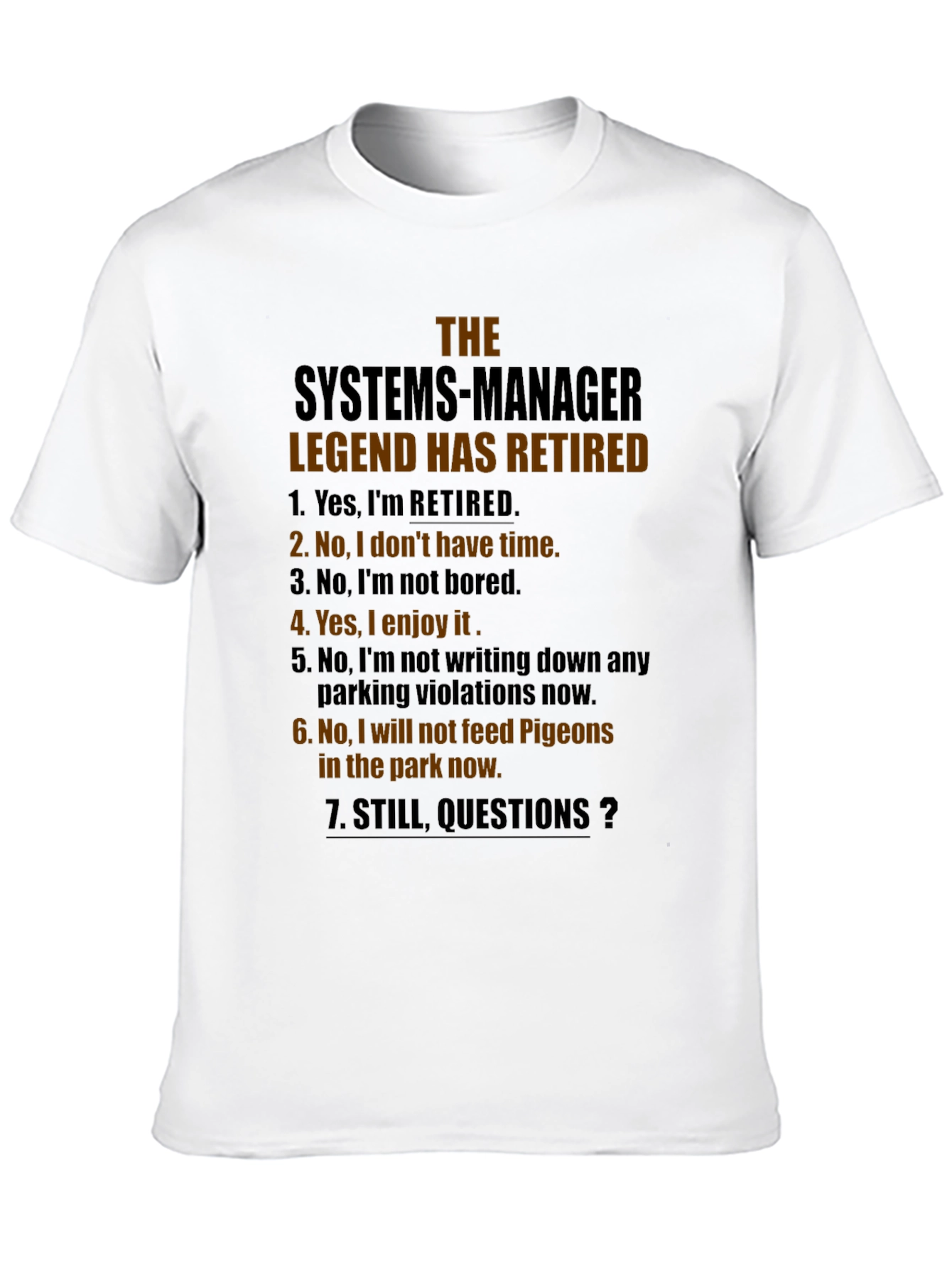 Retired Systems Manager Legend T-Shirt