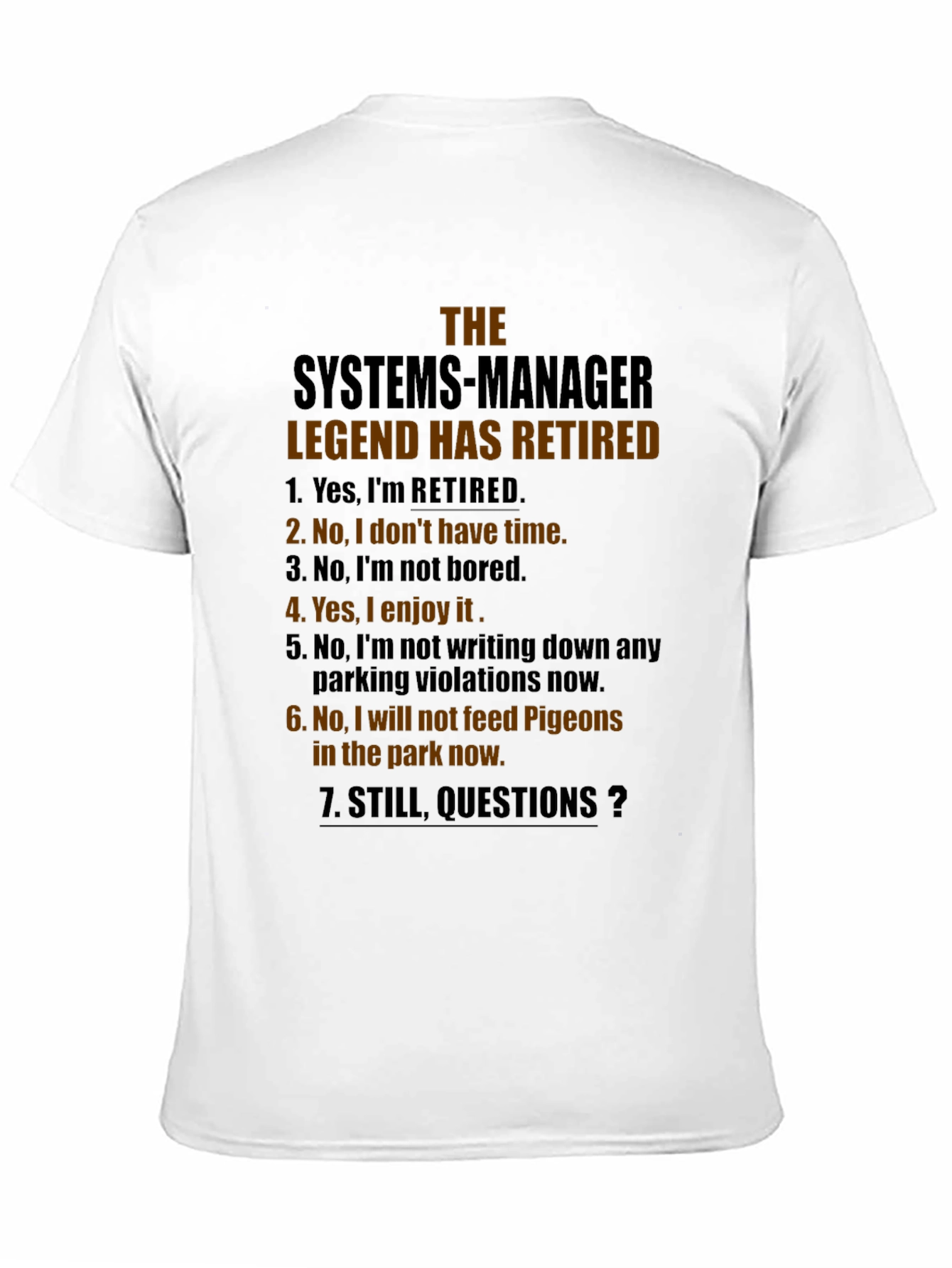 Retired Systems Manager Legend T-Shirt