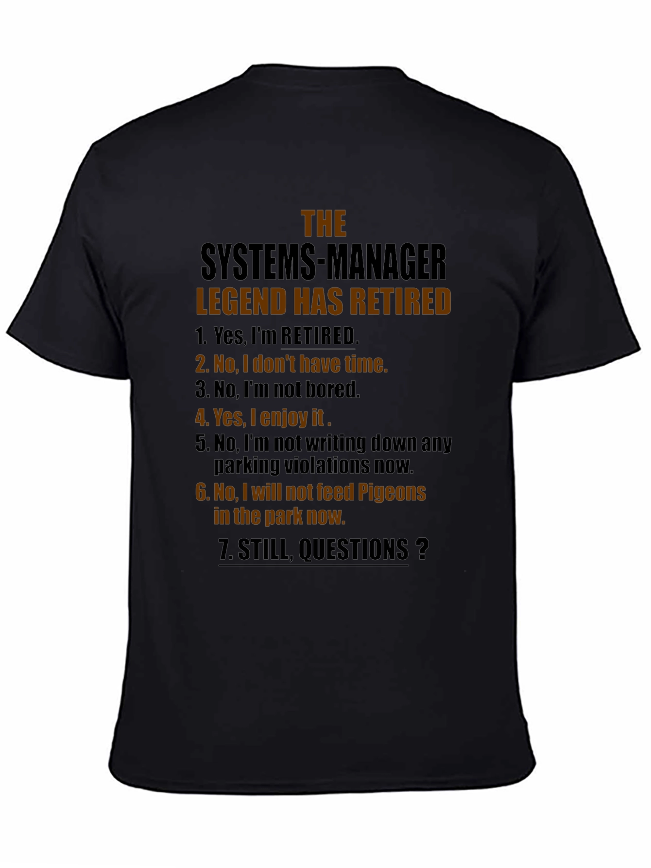 Retired Systems Manager Legend T-Shirt