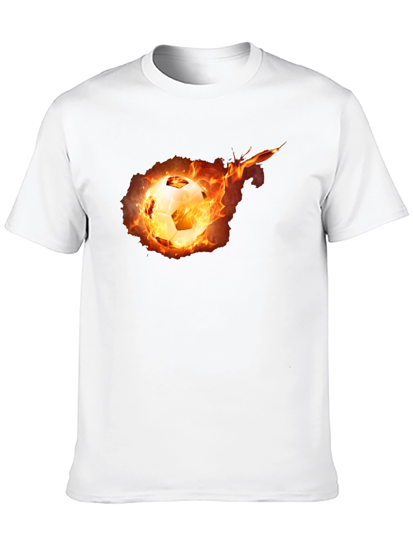 Flaming Soccer Ball Graphic Tee - Black