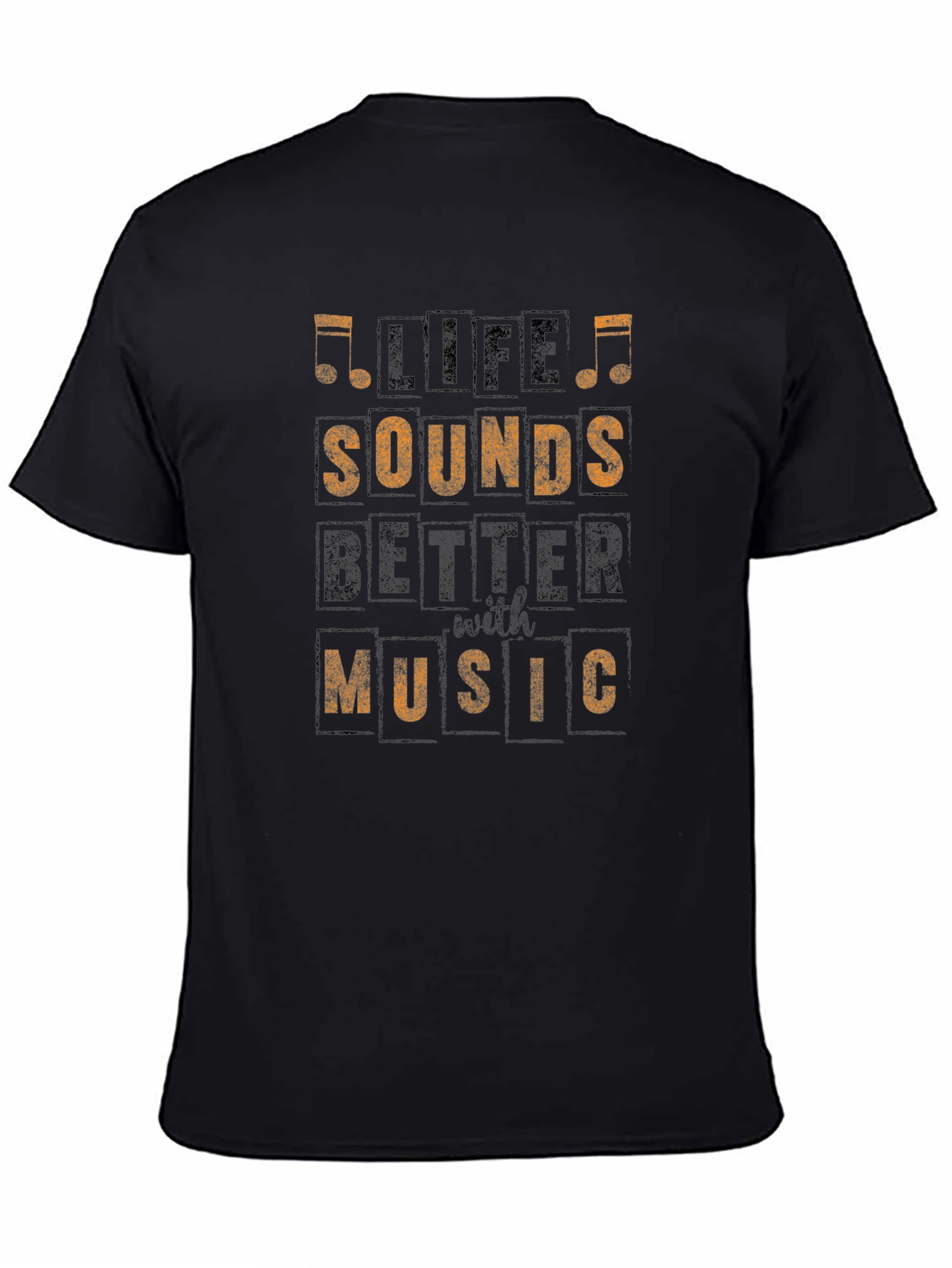 Life Sounds Better with Music Black Graphic Tee