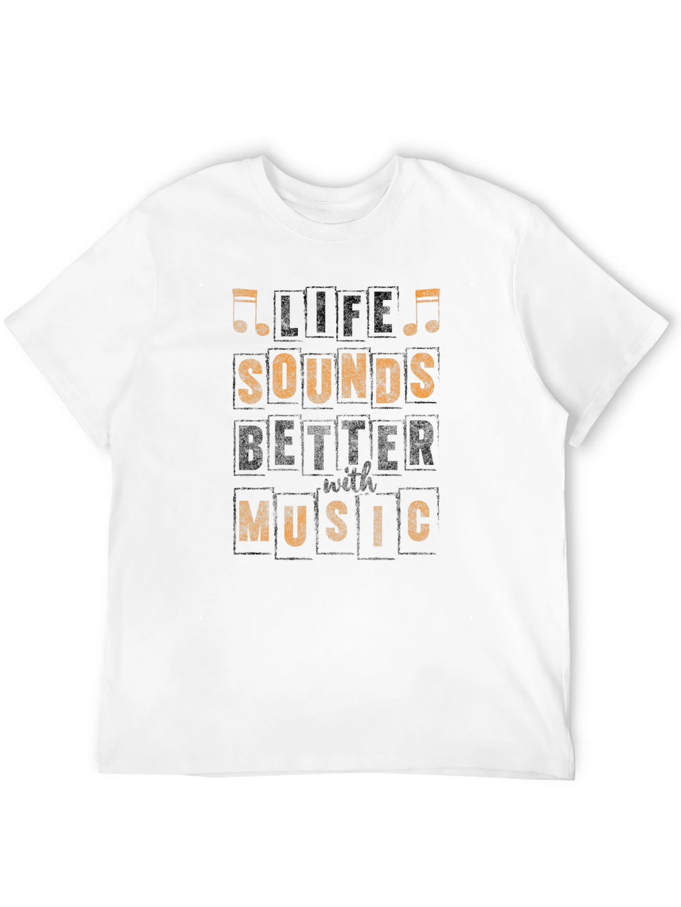 Life Sounds Better with Music Black Graphic Tee