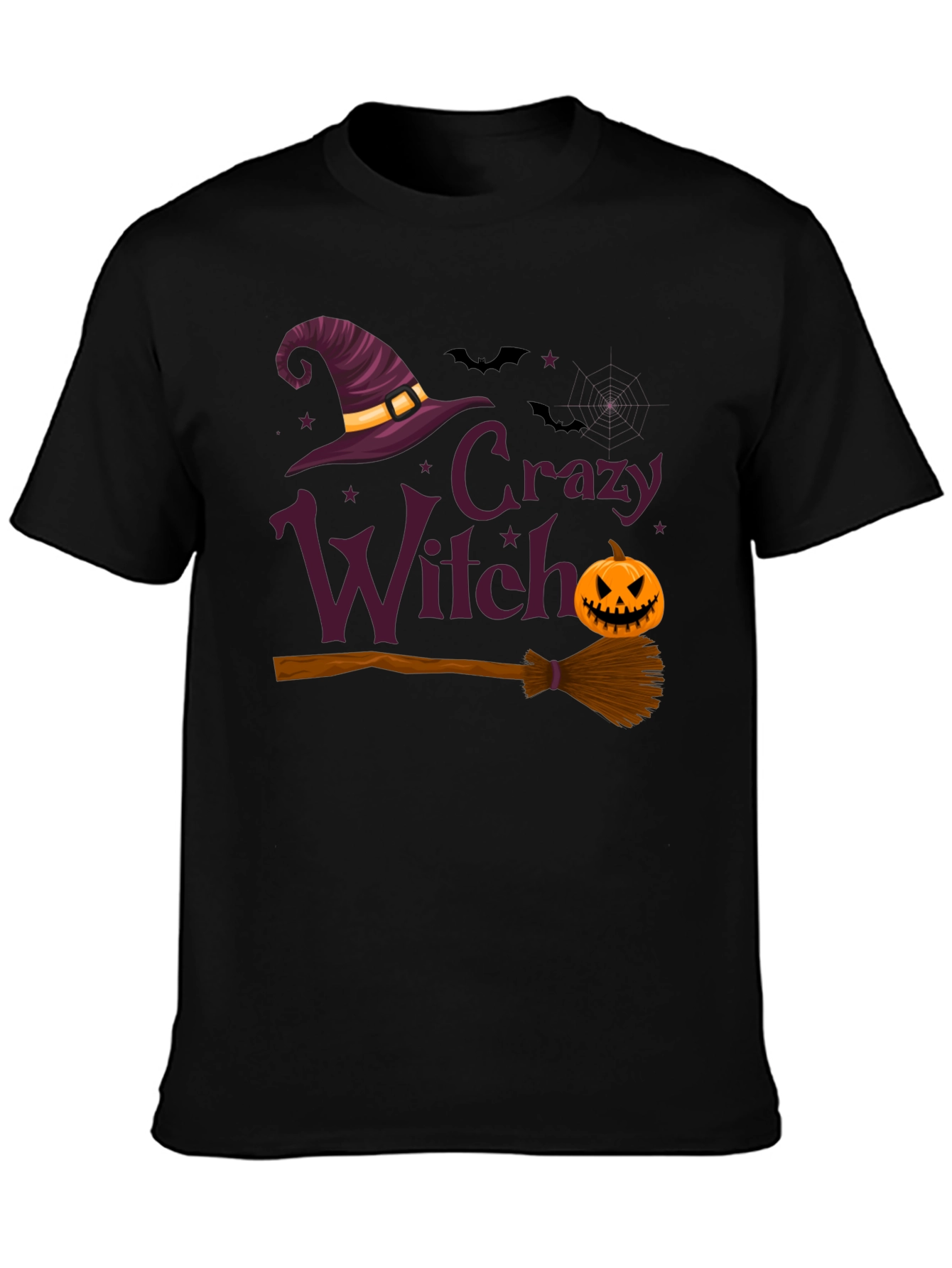 Crazy Witch Halloween Graphic Tee
