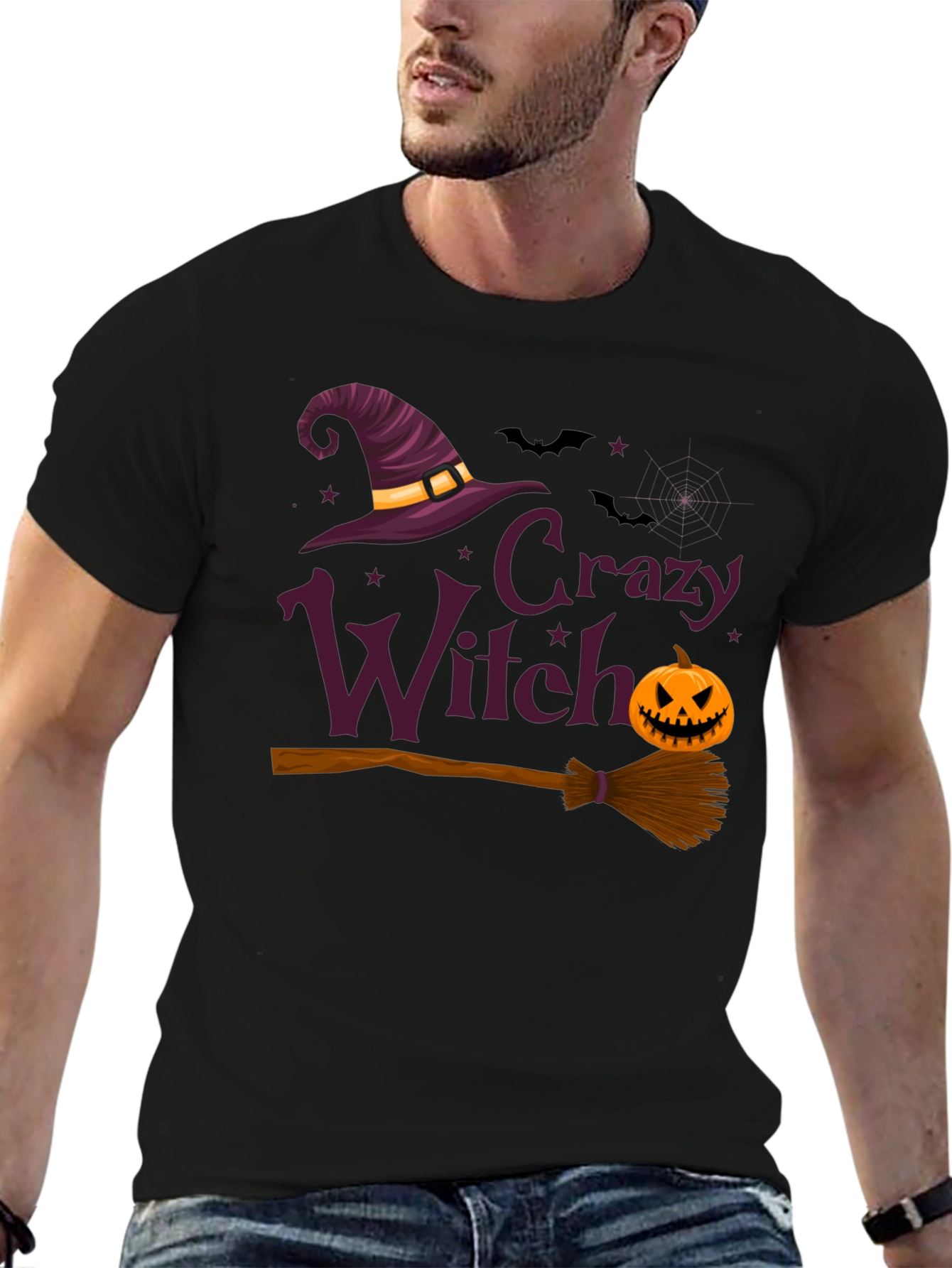 Crazy Witch Halloween Graphic Tee