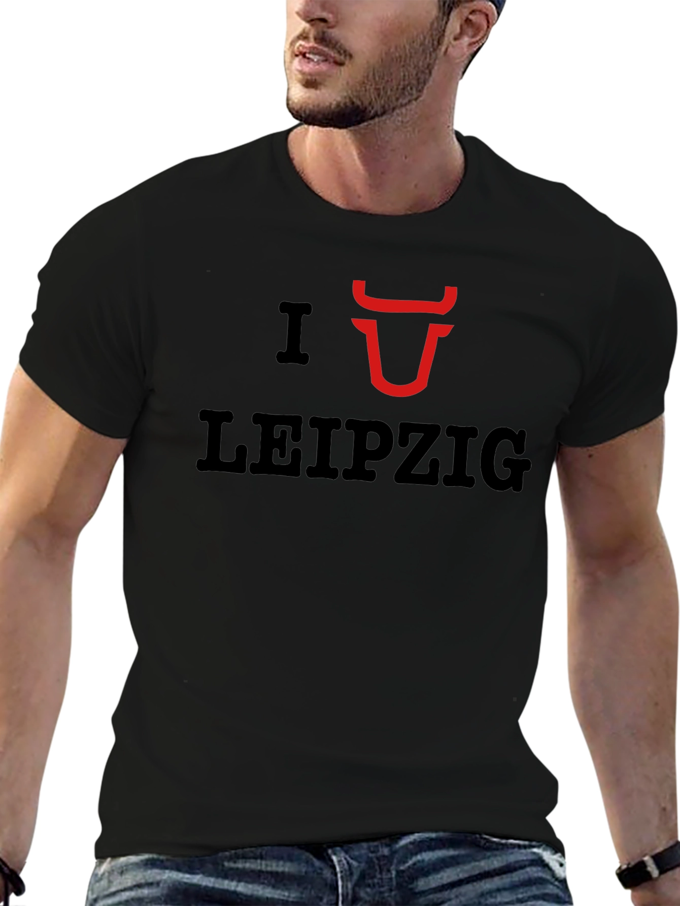 I Love Leipzig Graphic Tee - Casual Black T-Shirt