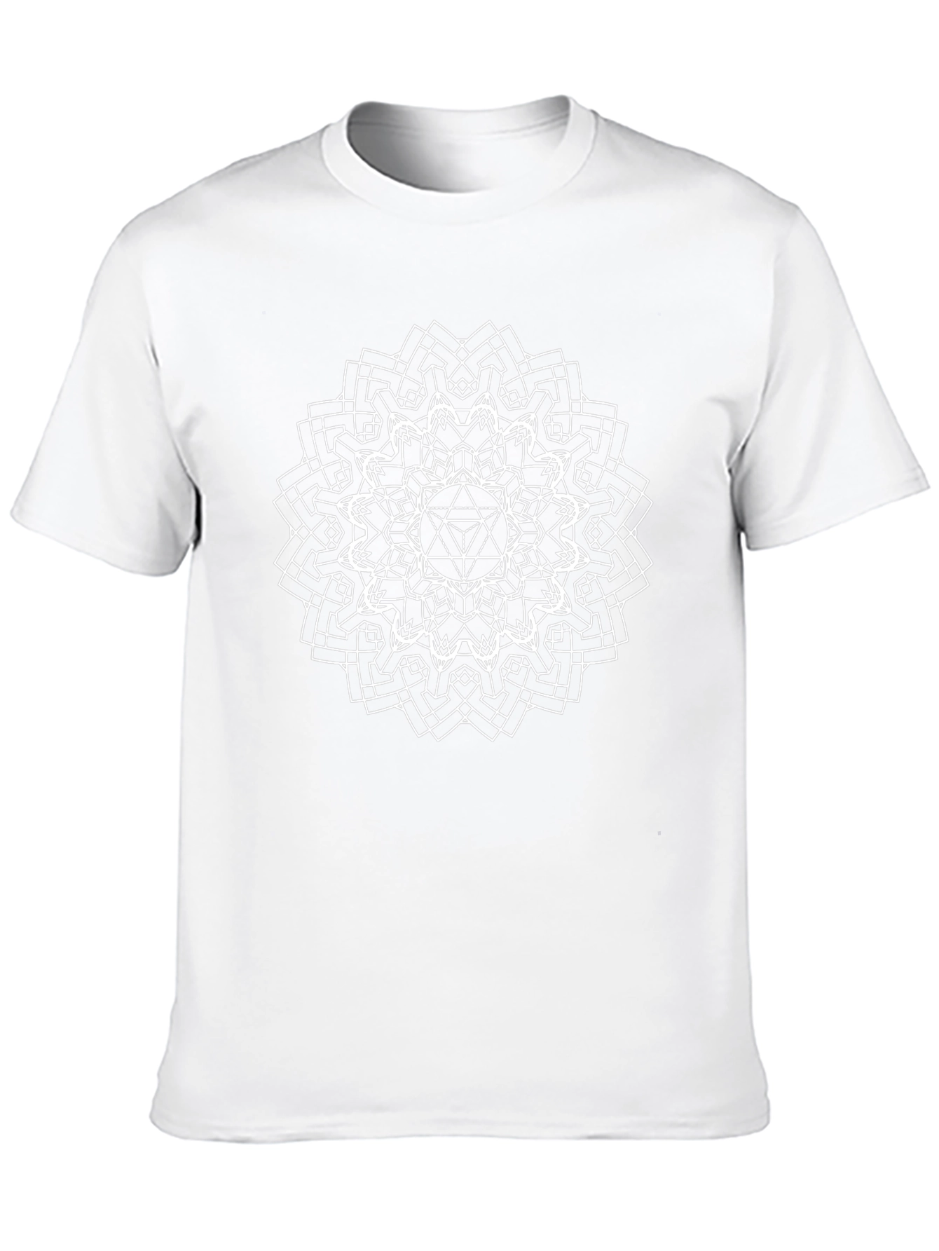 Geometric Mandala Graphic Tee - Black