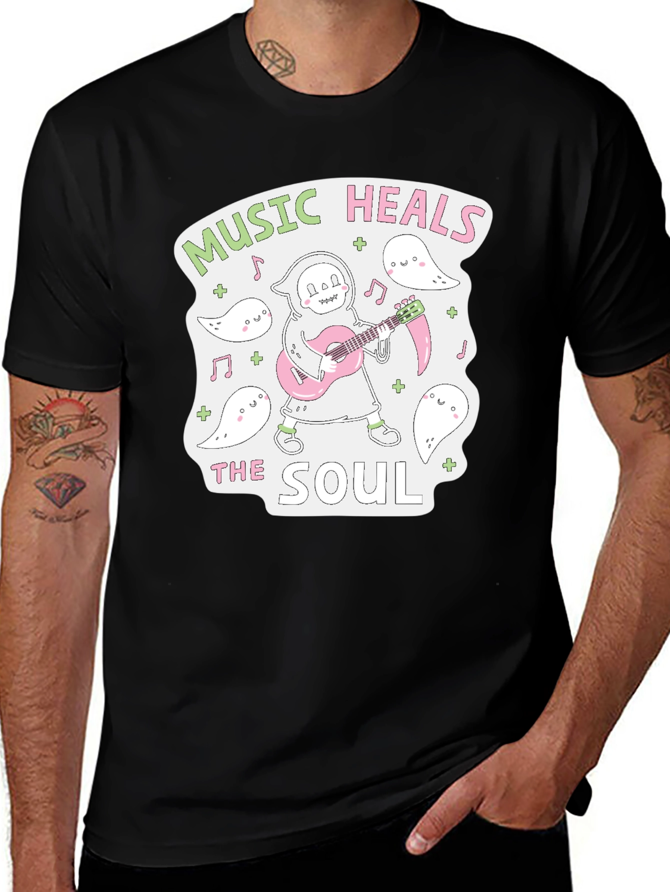 Music Heals The Soul Black T-Shirt
