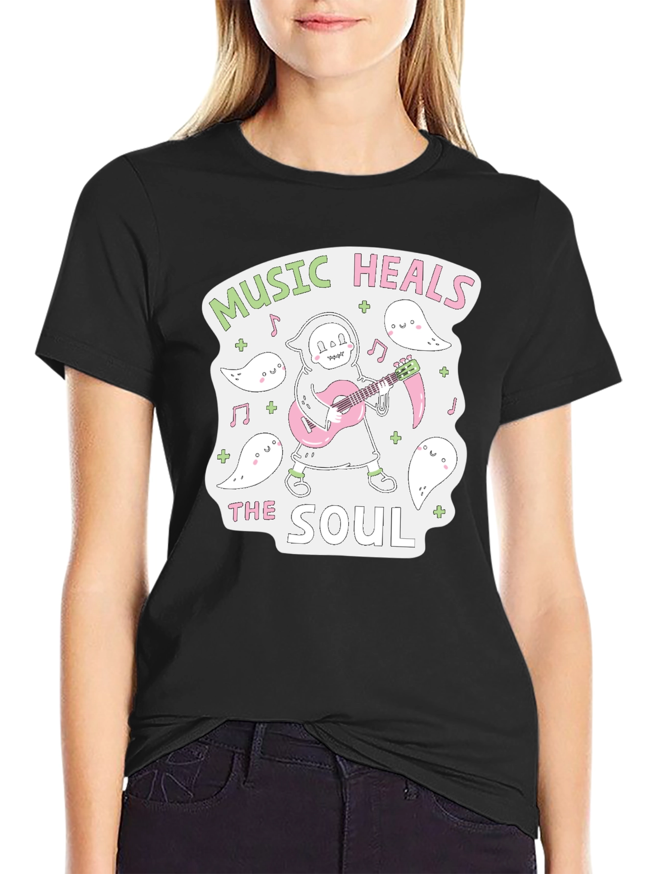 Music Heals The Soul Black T-Shirt
