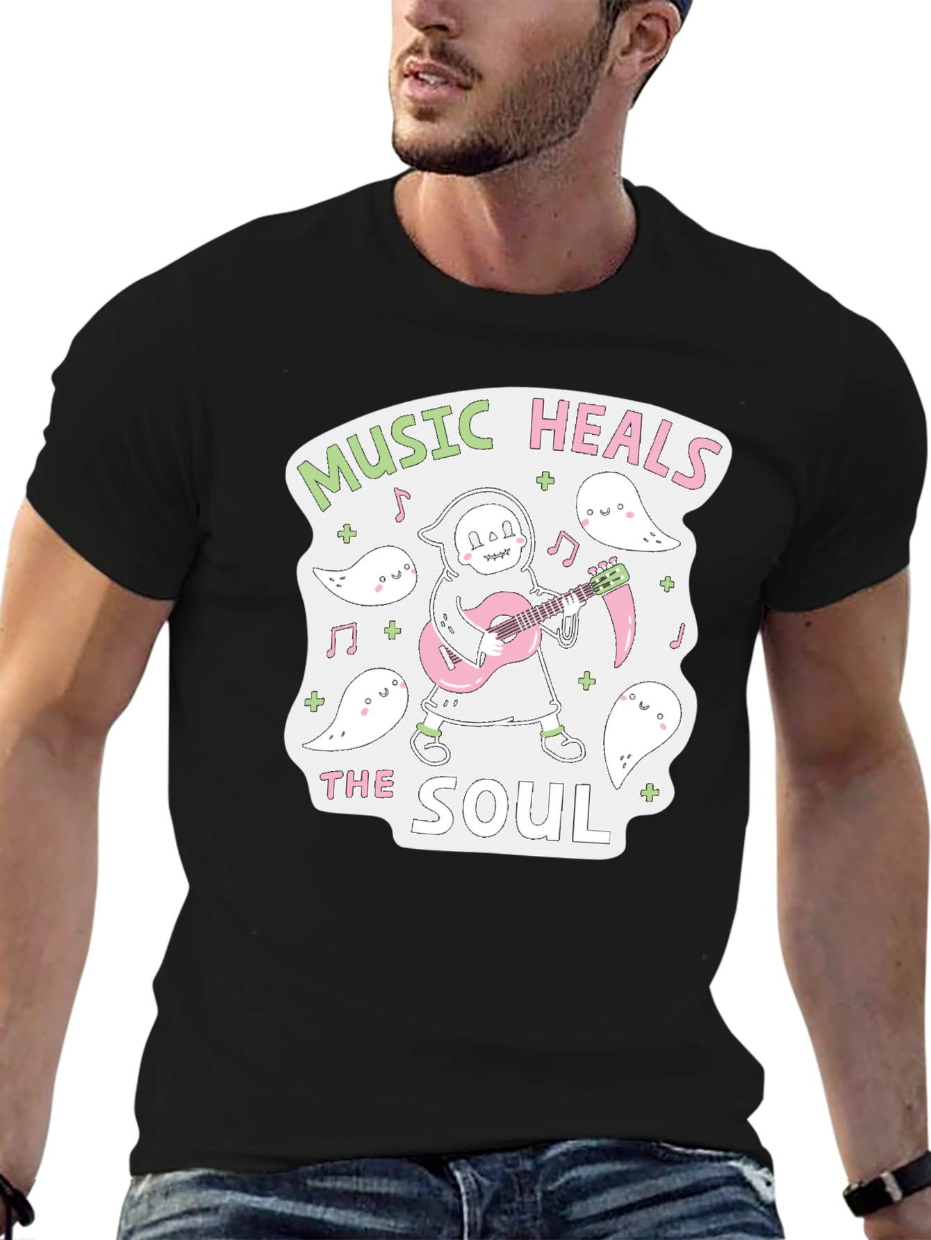 Music Heals The Soul Black T-Shirt