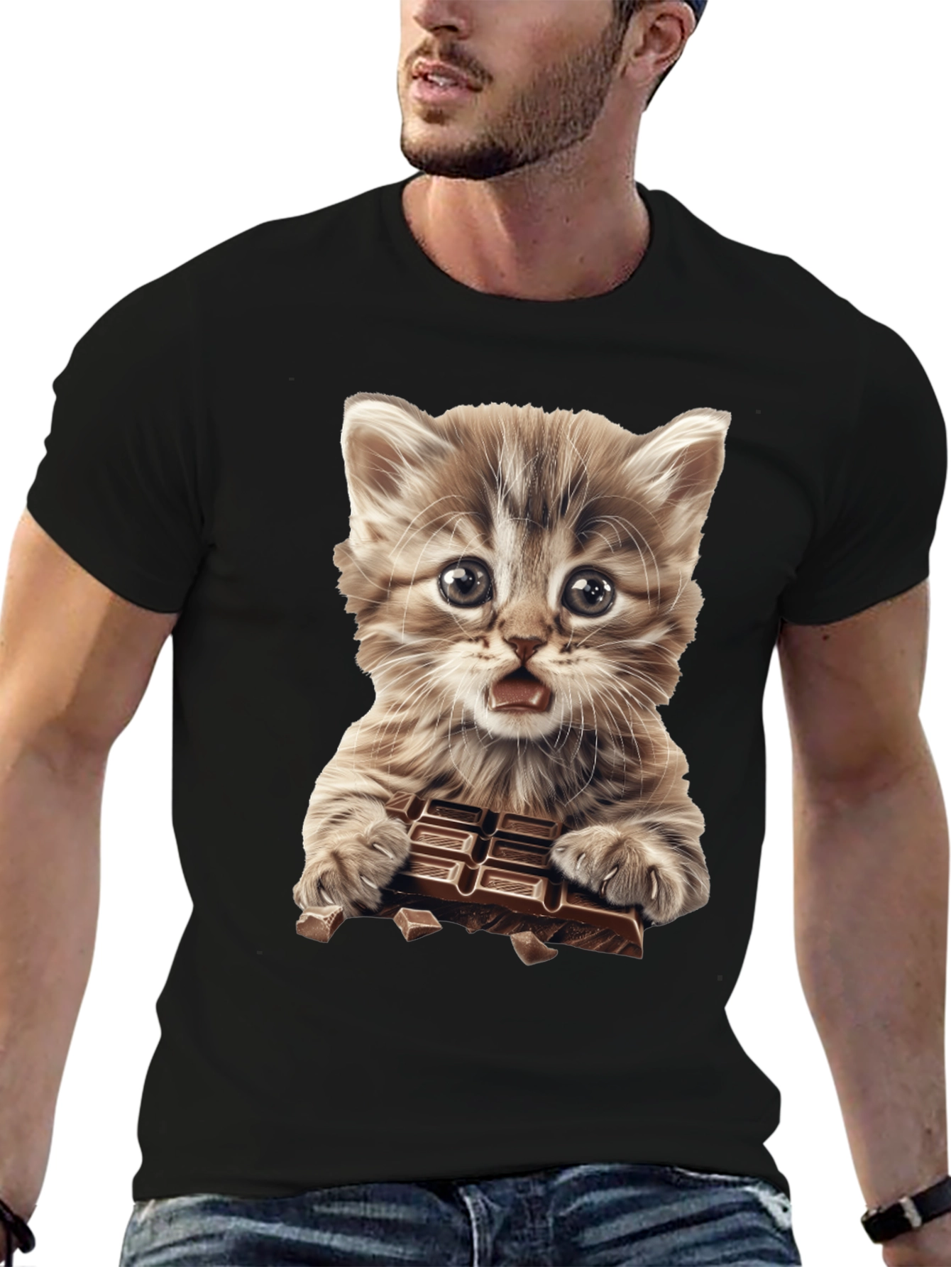 Kitten Chocolate Lover Graphic T-Shirt - Unisex