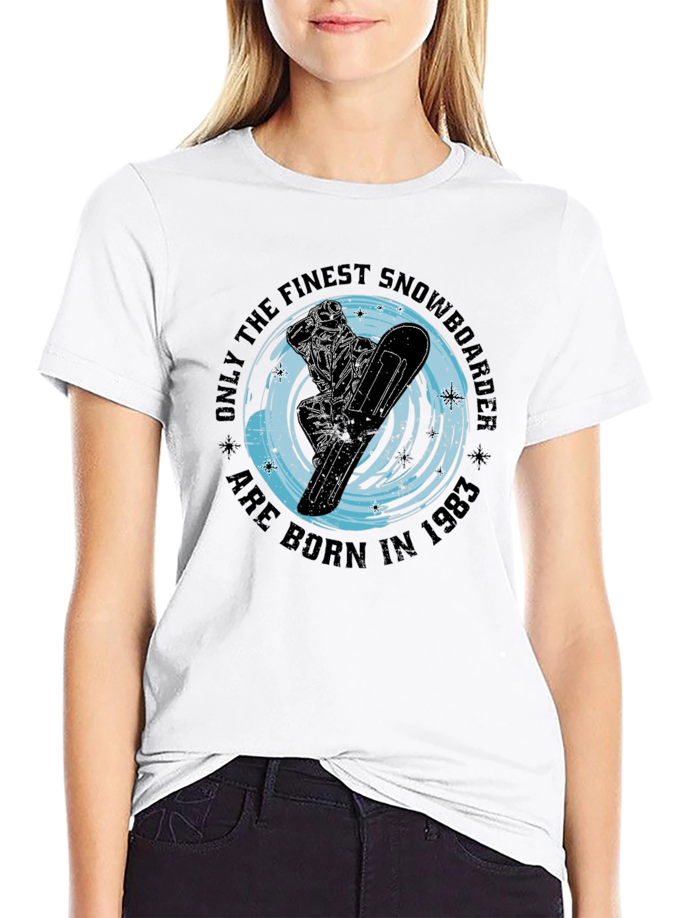 Finest Snowboarder Born in 1983 Black T-Shirt