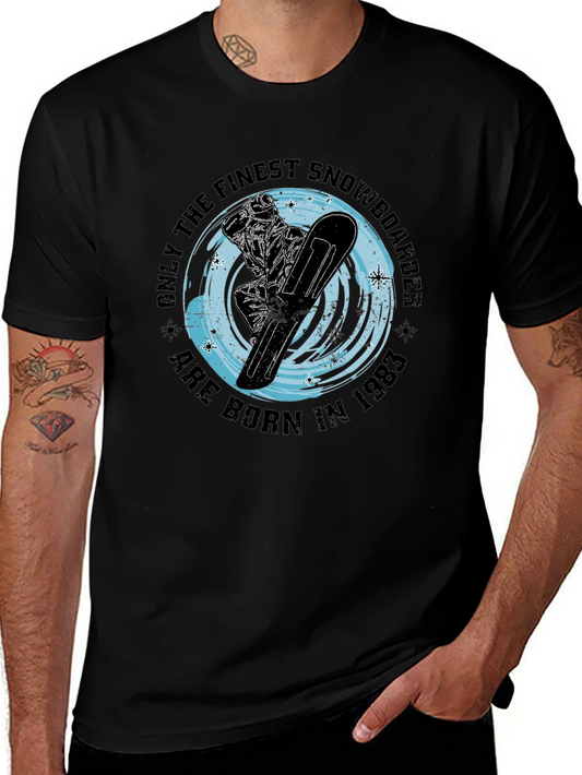 Finest Snowboarder Born in 1983 Black T-Shirt