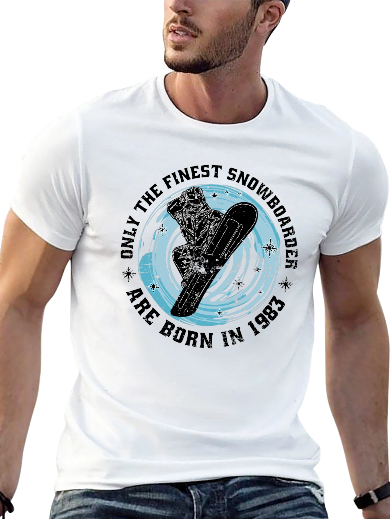 Finest Snowboarder Born in 1983 Black T-Shirt