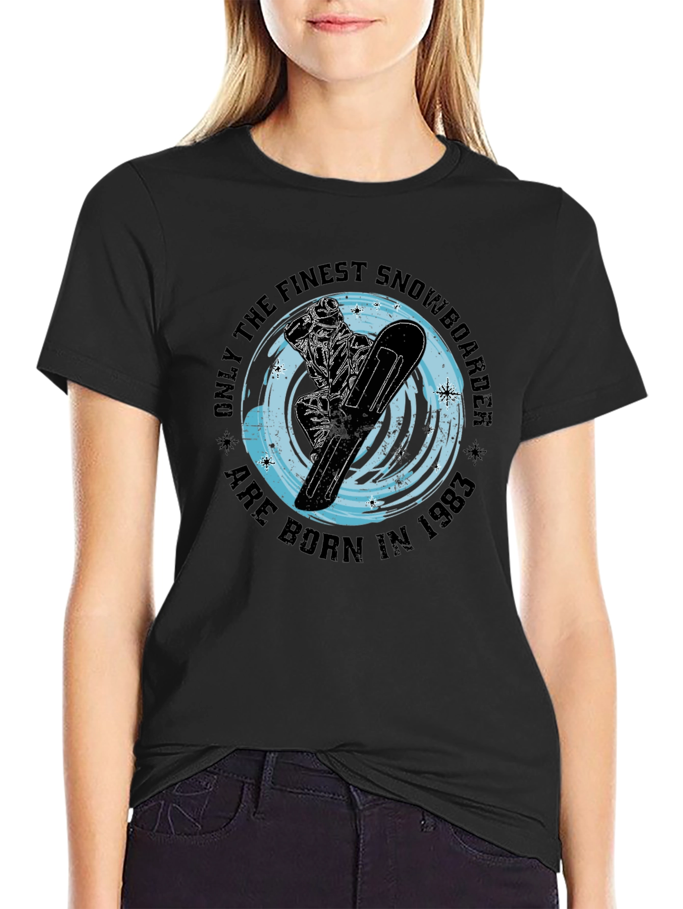 Finest Snowboarder Born in 1983 Black T-Shirt