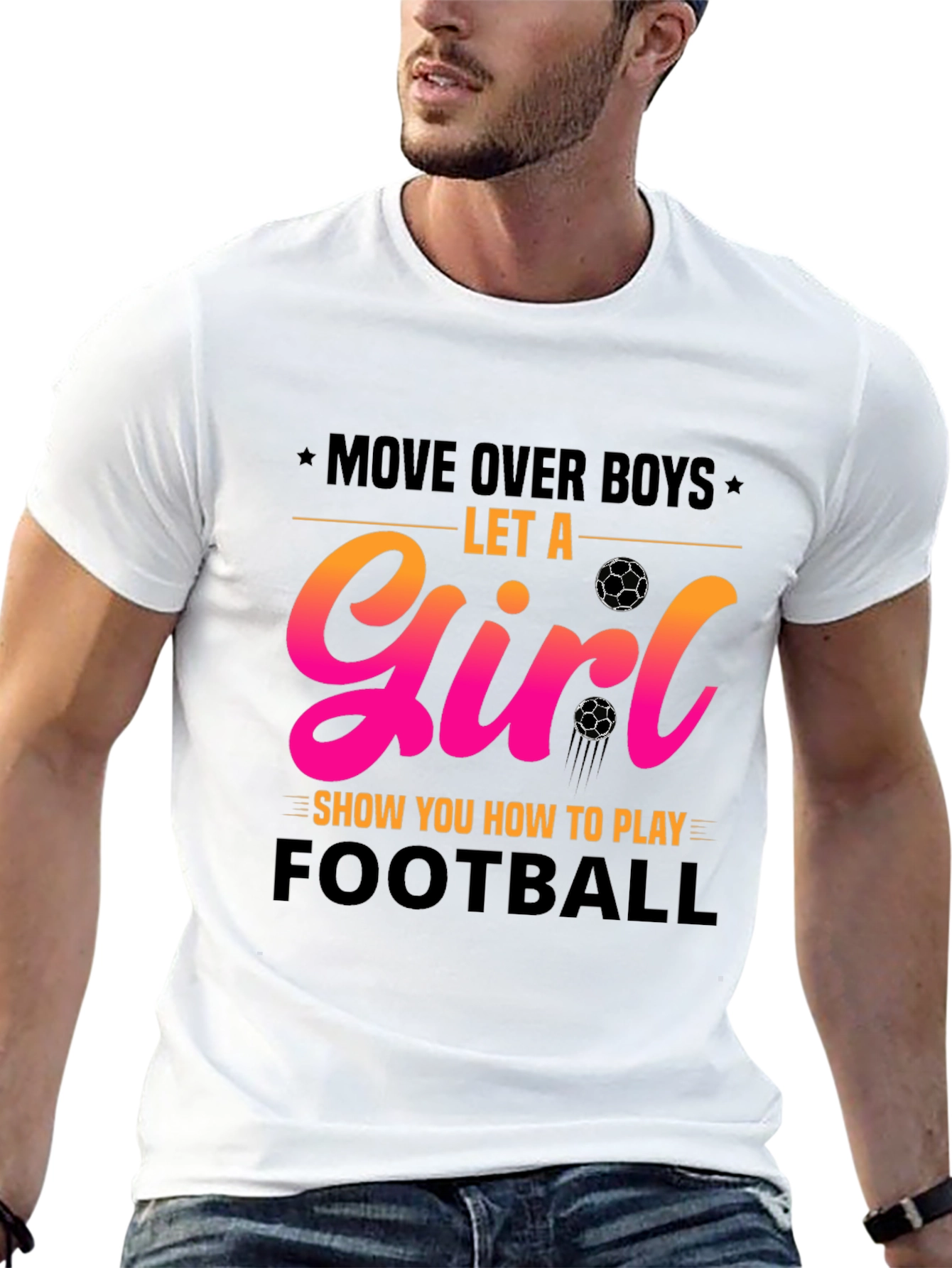 Girls Football T-Shirt - Move Over Boys!