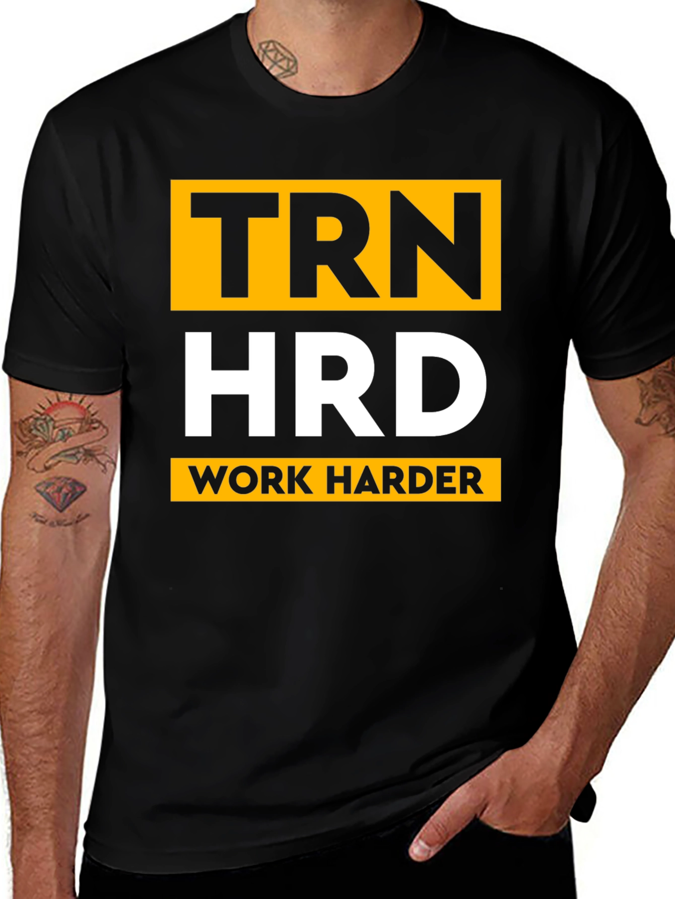 TRN HRD Work Harder Graphic Tee - Black