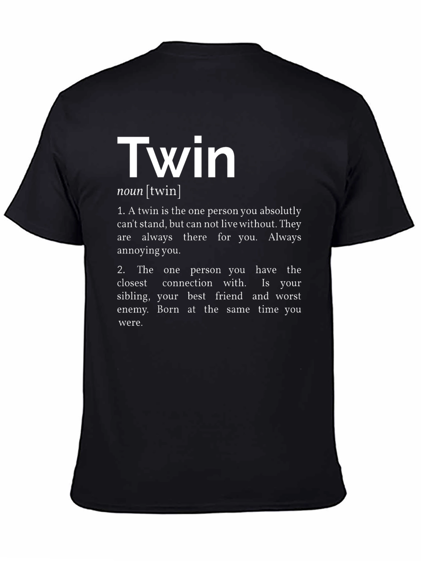 Twin Definition Black T-Shirt