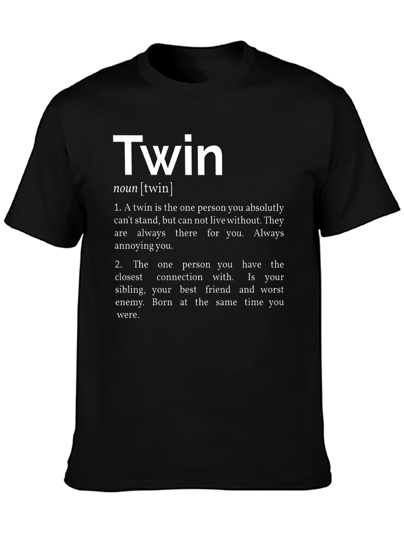 Twin Definition Black T-Shirt