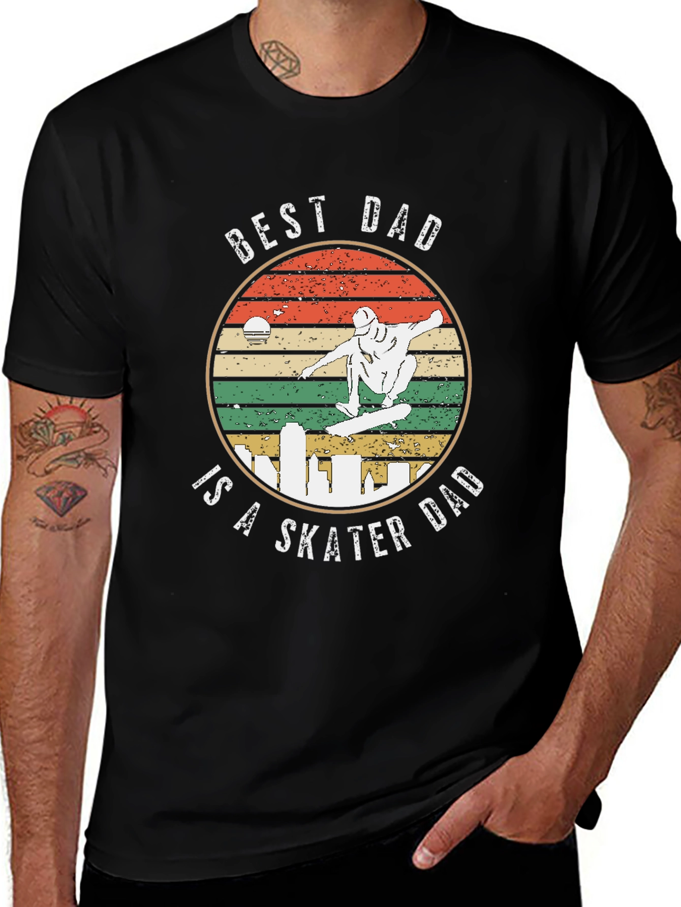 Best Dad is a Skater Dad Graphic T-Shirt