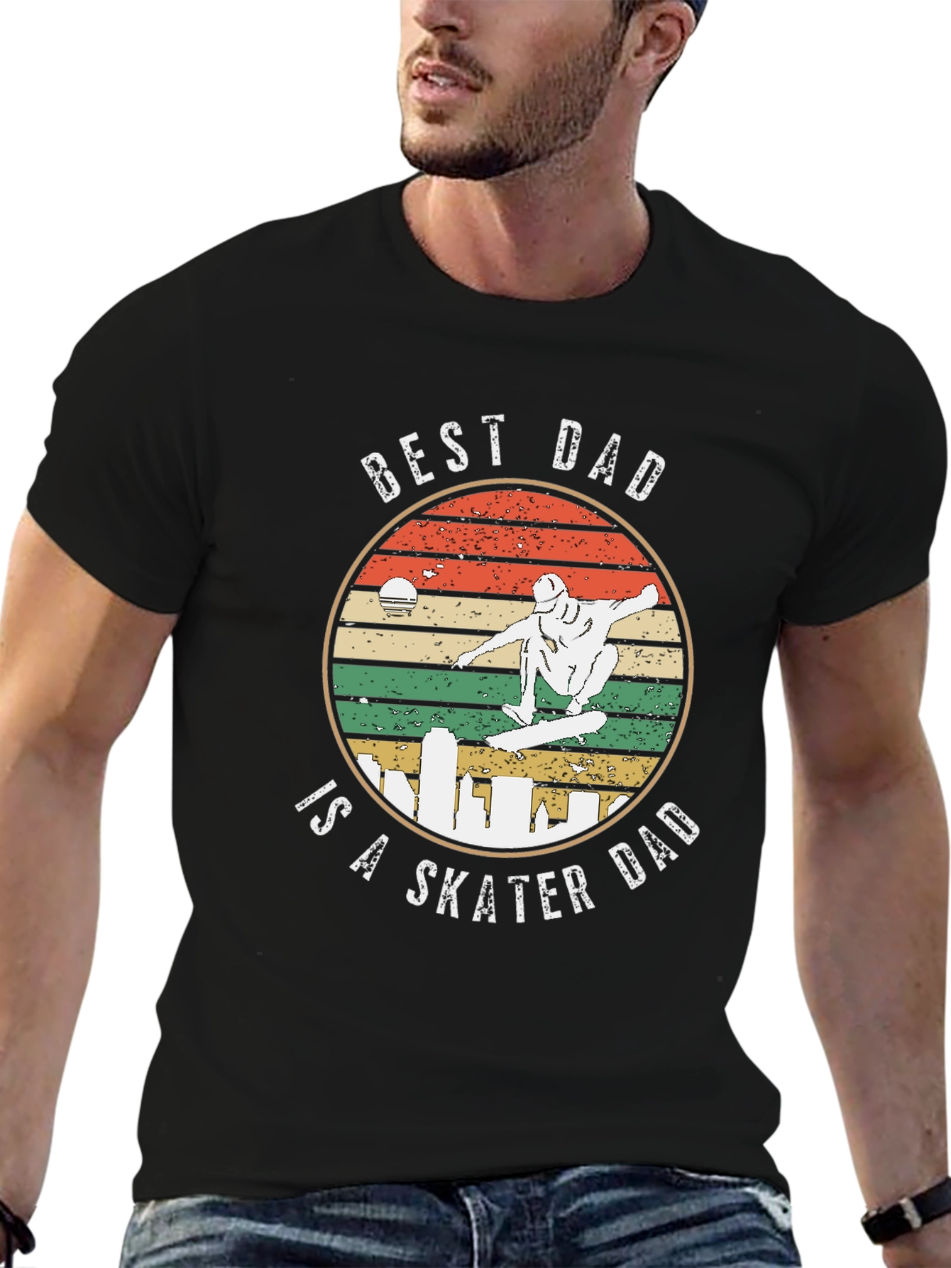 Best Dad is a Skater Dad Graphic T-Shirt