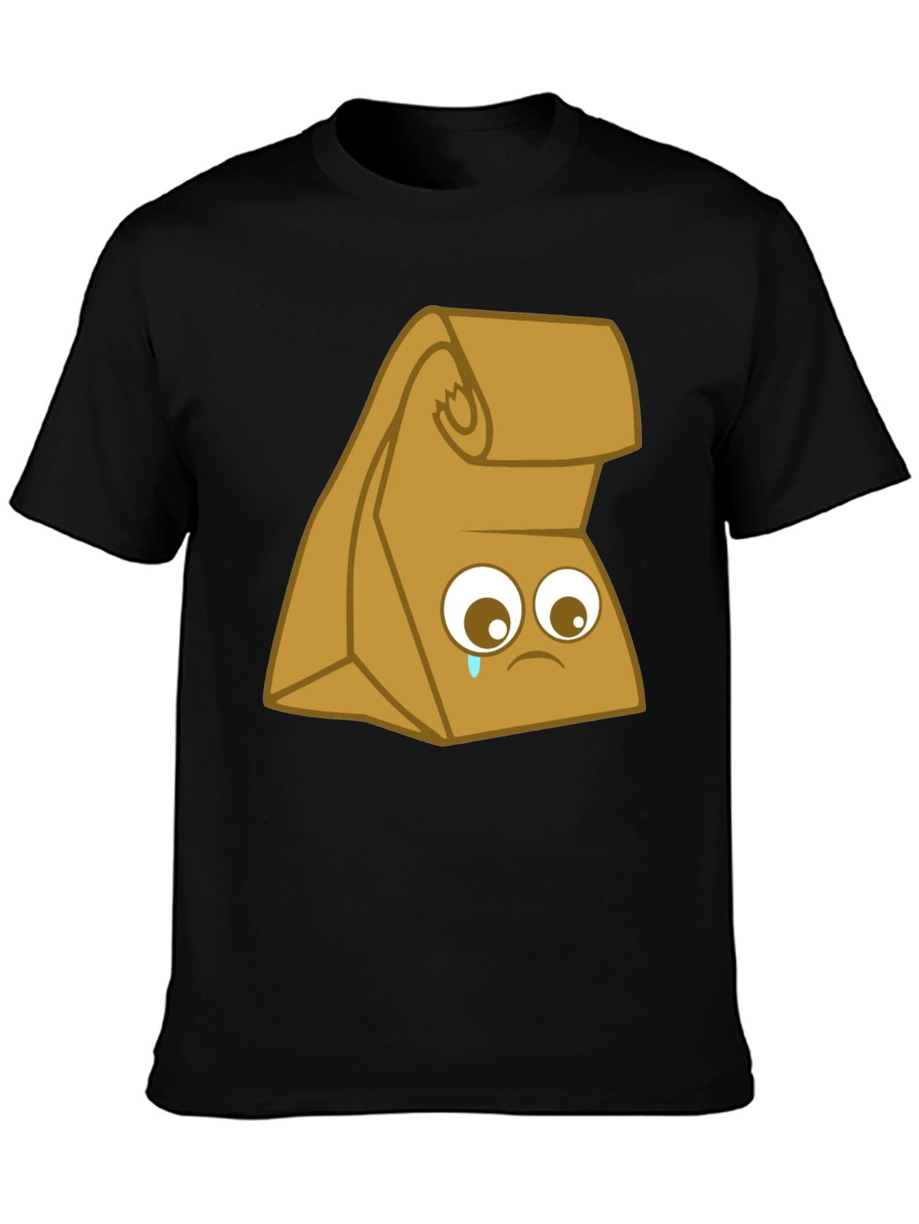 Sad Lunch Bag Graphic T-Shirt - Black Cotton Tee