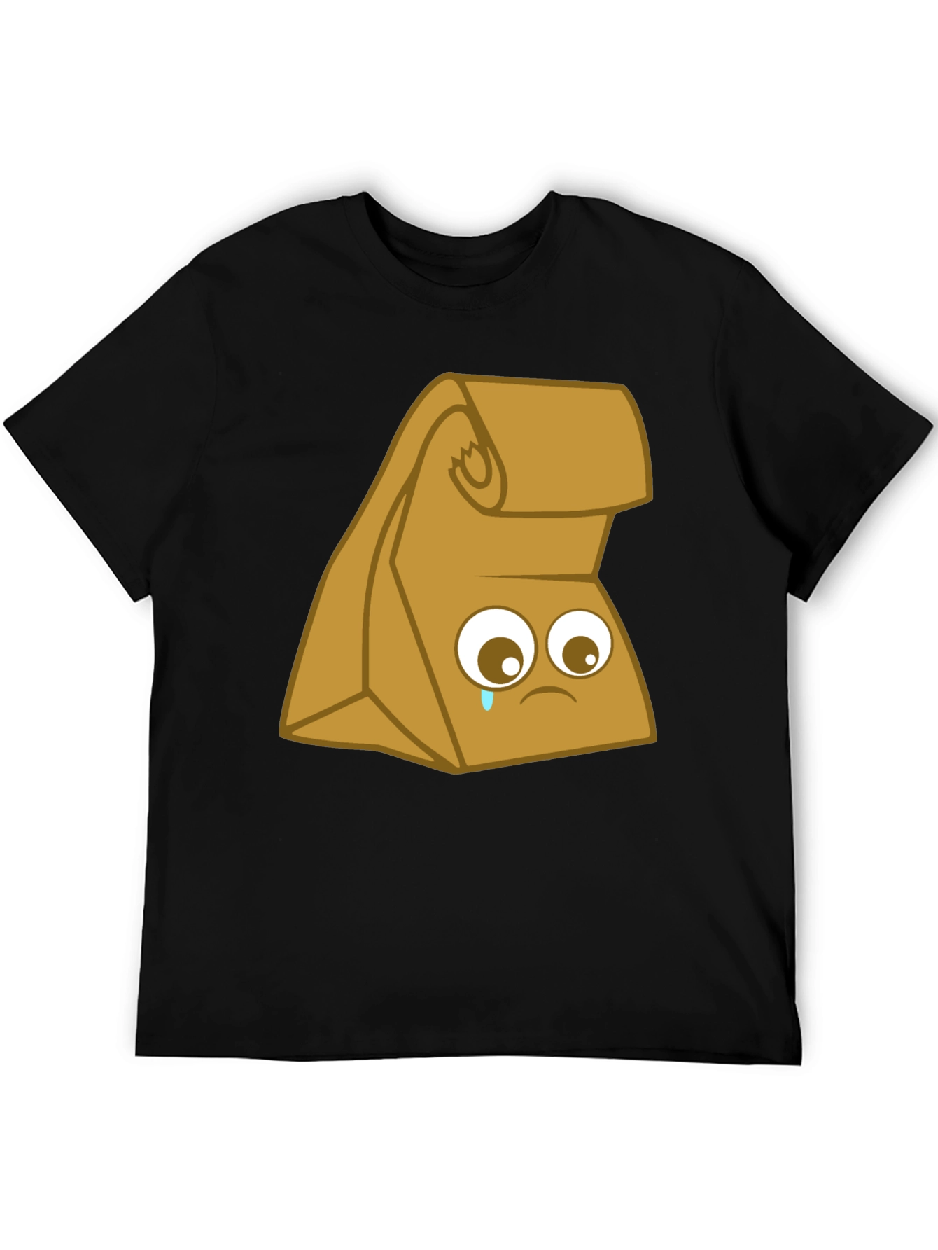 Sad Lunch Bag Graphic T-Shirt - Black Cotton Tee