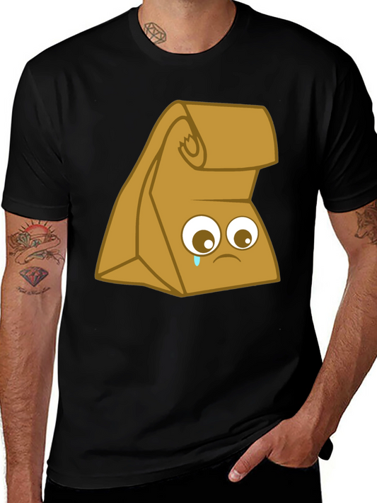 Sad Lunch Bag Graphic T-Shirt - Black Cotton Tee