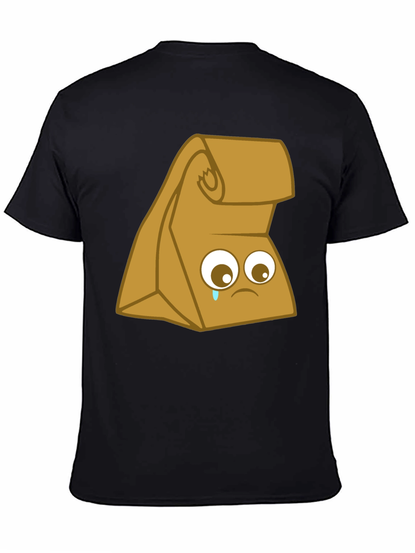 Sad Lunch Bag Graphic T-Shirt - Black Cotton Tee