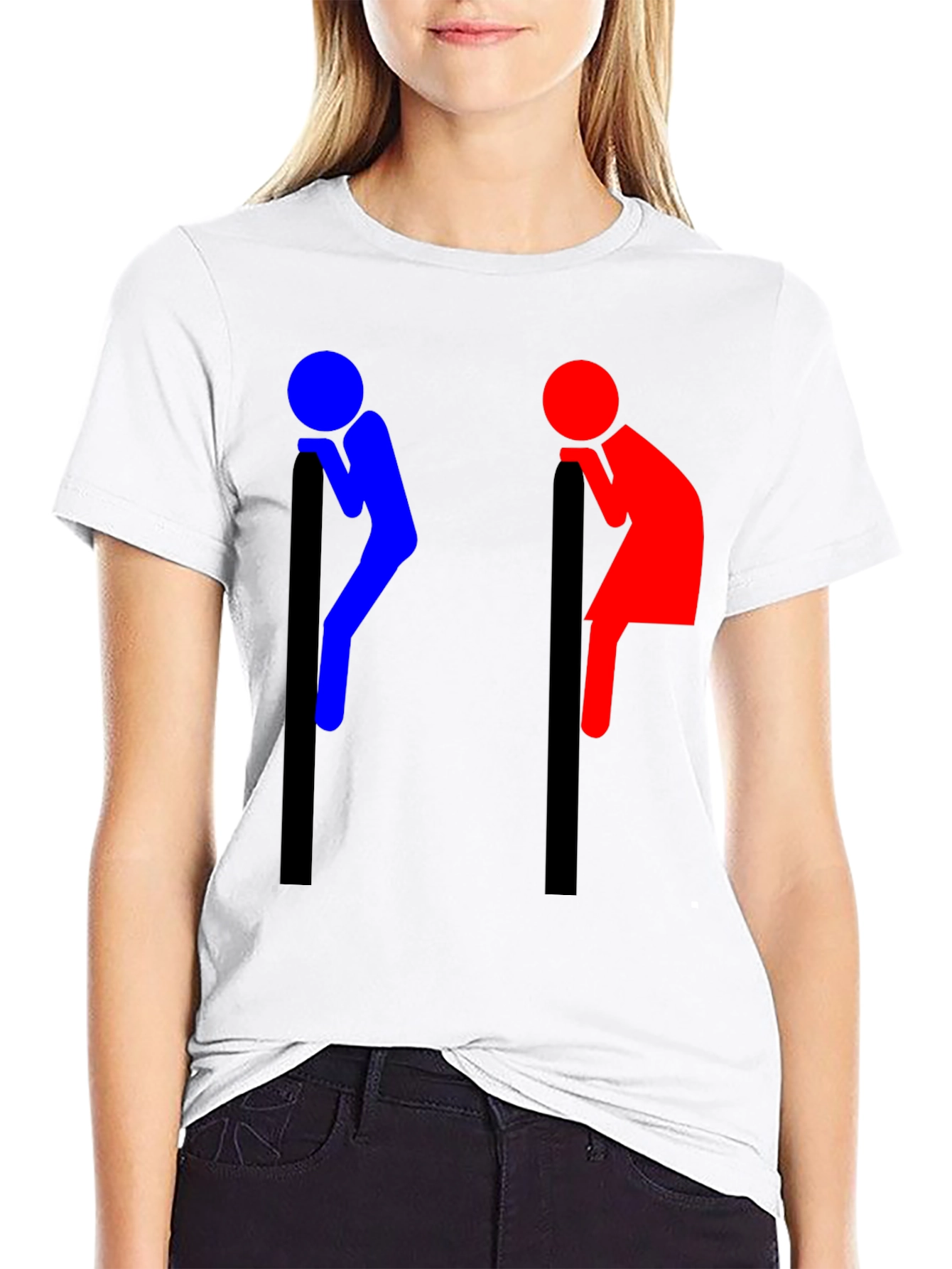 Funny Leaning People Graphic T-Shirt
