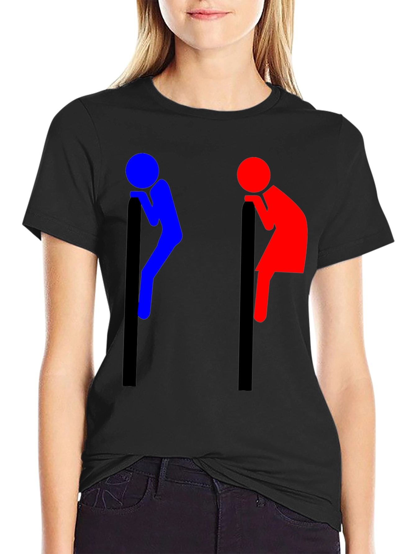 Funny Leaning People Graphic T-Shirt