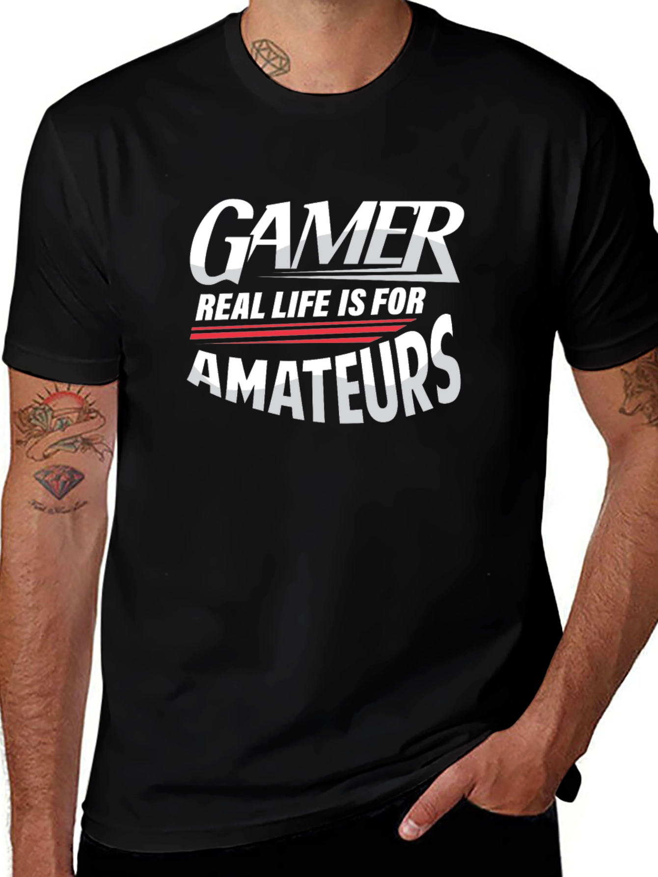 Gamer Real Life is for Amateurs Graphic Tee