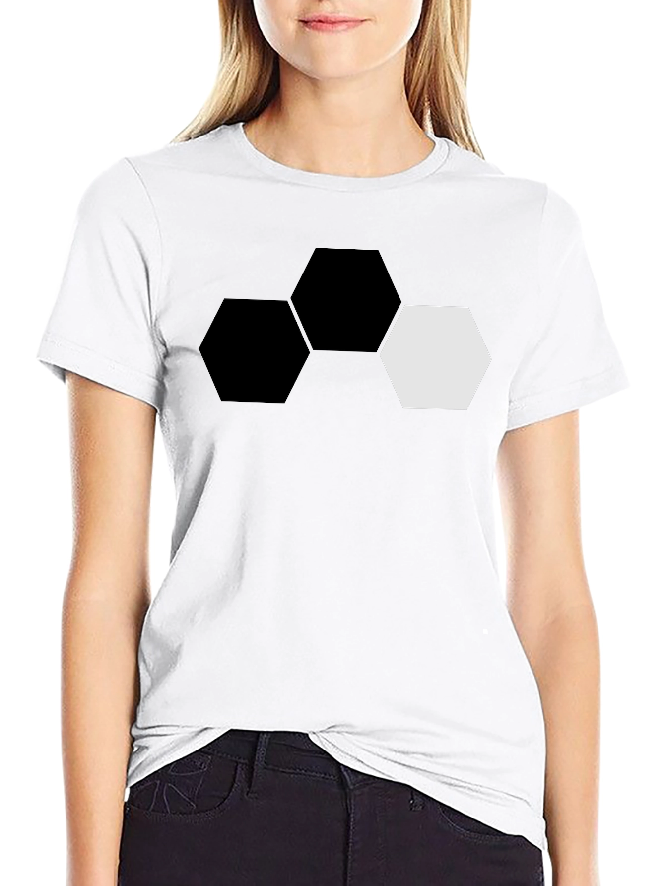 Hexagon Graphic Tee - Modern Geometric Design