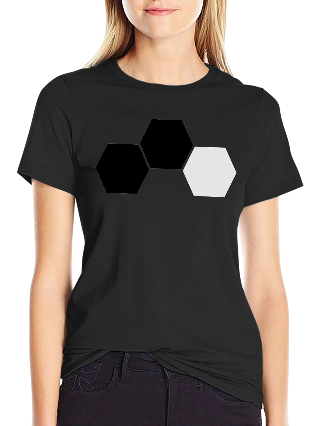 Hexagon Graphic Tee - Modern Geometric Design
