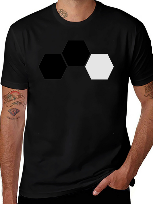 Hexagon Graphic Tee - Modern Geometric Design